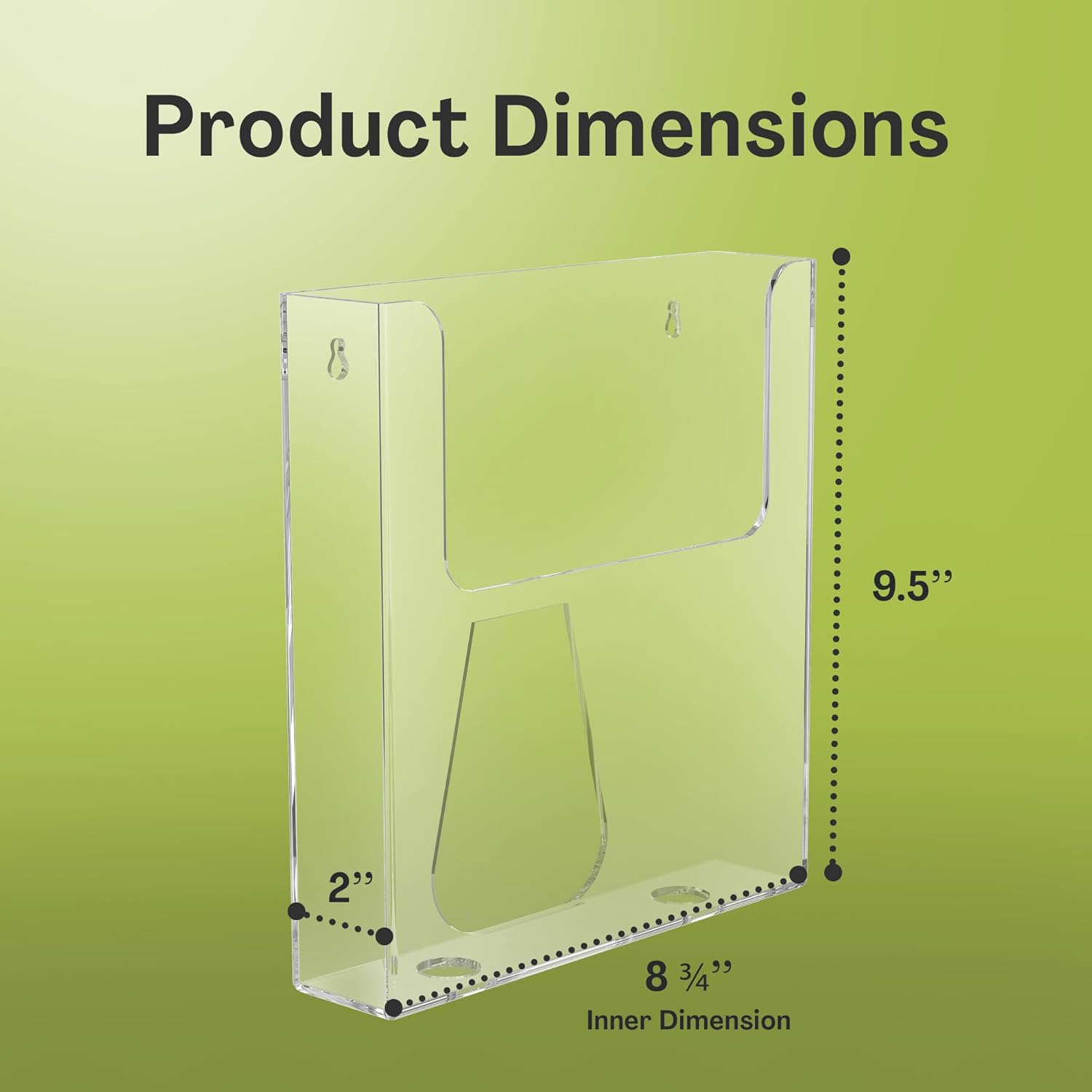 Wholesale Acrylic Brochure Holder for Wall Mounting, Clear Display for 8.5" x 11" Flyers, Literature Holder for Magazines, Pamphlets, Menus, Includes Screws & Plastic Anchors – Pack of 2 China Factory Bulk Supply