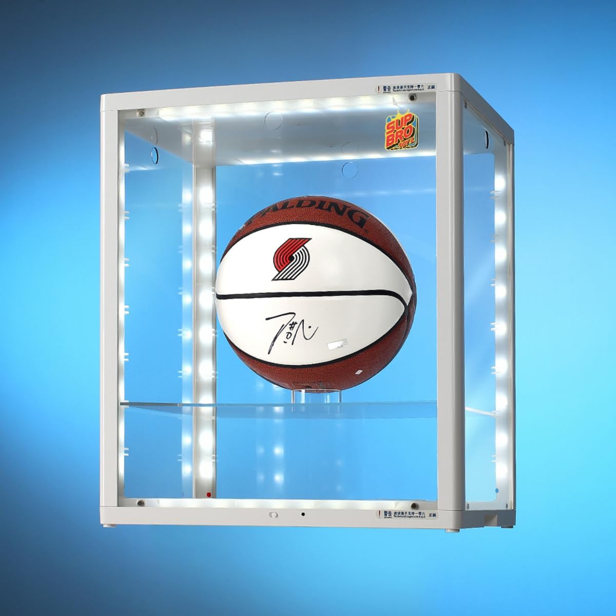 Private Label SupBro Led Clear Acrylic Display Box - Voice Control - Easy to Assemable Display Case, Stackable Show Case for Action Figures Toys, Collectibles Storage- ( 16.5 x 12.6 x 19.7inch (1pack), White) Ecommerce Ready Product