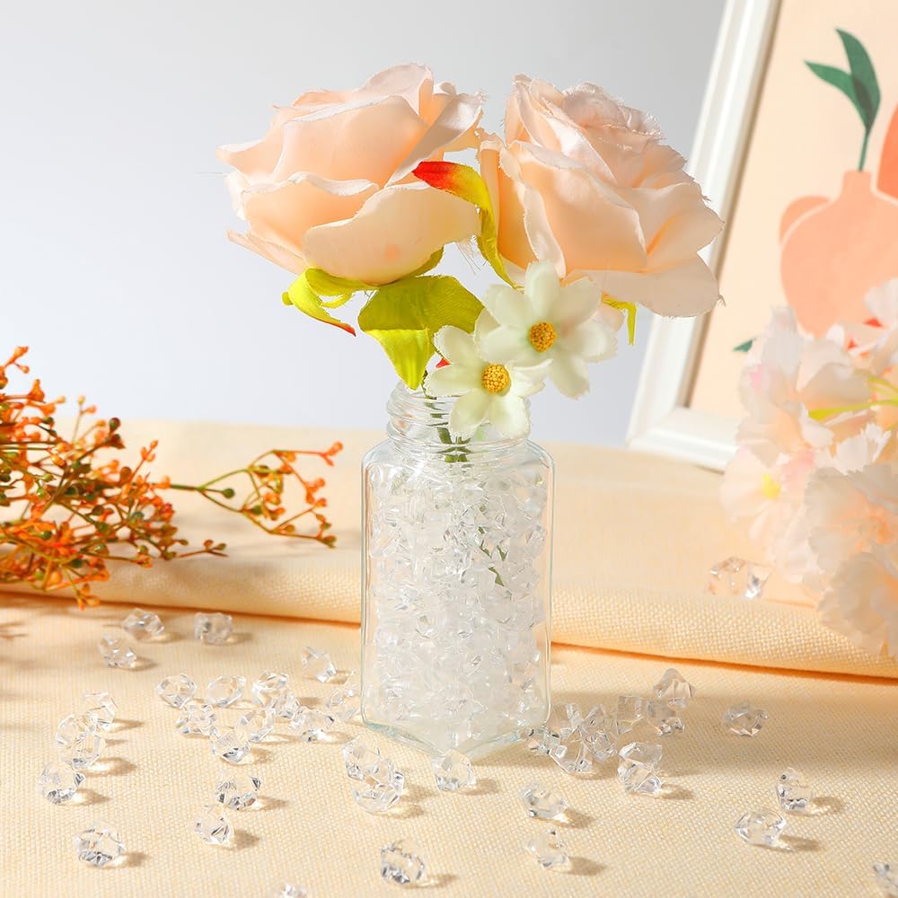 ODM Fake Ice, 900 PCS Fake Ice Cubes Clear Fake Ice Acrylic ICES Rocks Reusable ICES Gems Plastic Diamonds Rocks Vase Fillers for Wedding Party Centerpieces DIY Crafts Table Scatter Props Display Custom Logo Service
