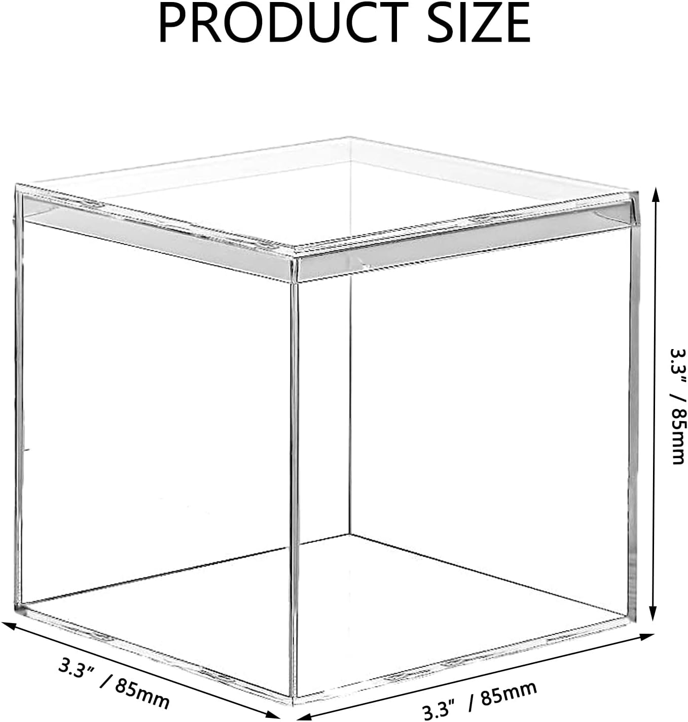 ODM Acrylic Boxes for Display Clear Plastic Square Cube, 3.3x3.3x3.3Inch/85x85x85mm Small Acrylic Box with Lid, Candy Pill and Tiny Jewelry Storage Boxes Organize Containers, (3 pack) Custom Logo Service