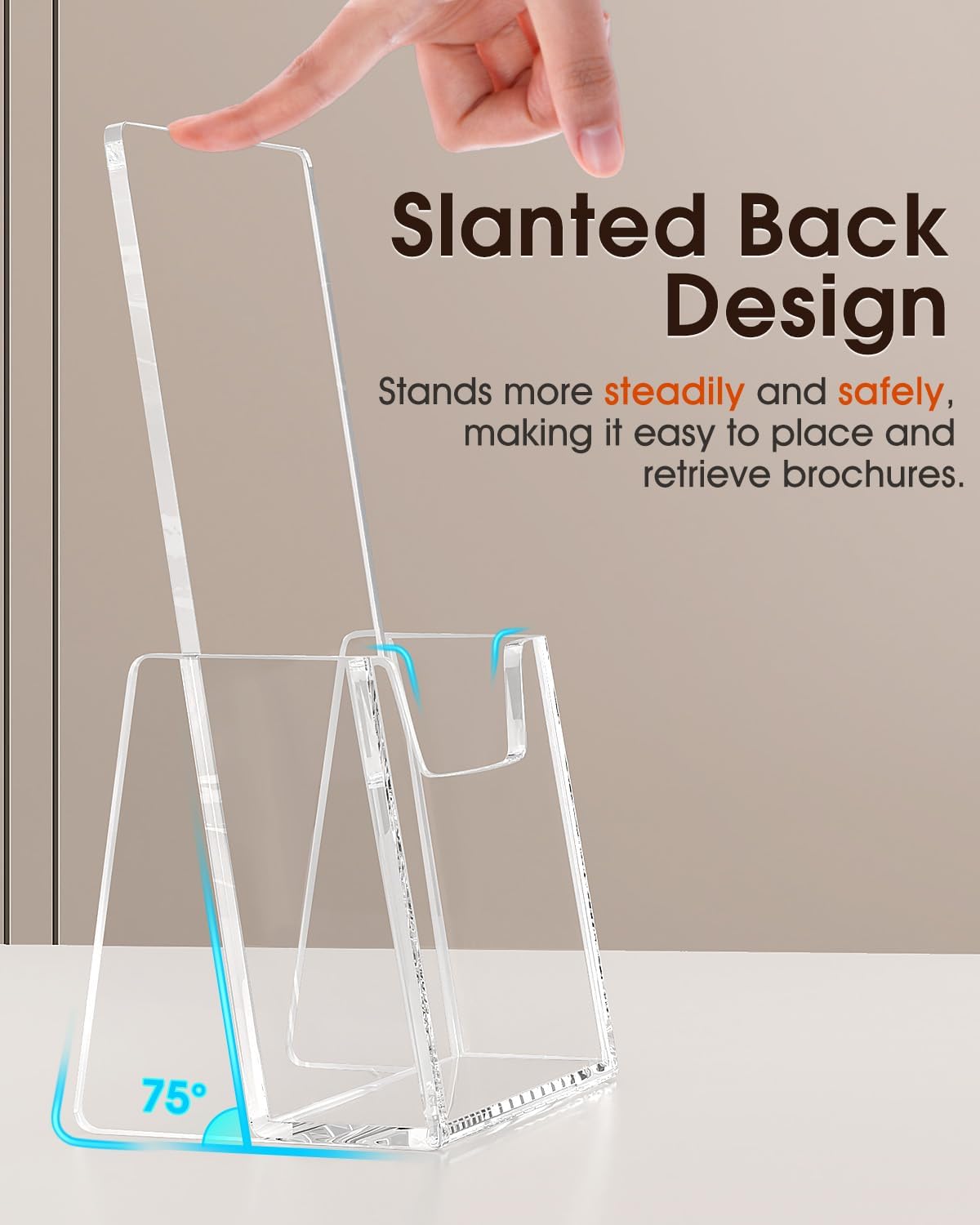 Wholesale MaxGear Brochure Holder 2 Pack, 4 Inches Wide Acrylic Display Stand Clear Pamphlet Holders Flyer Holder Rack Card Holders Countertop/Desk Organizer for Trifold, Booklet, Literature, Magazine China Factory Bulk Supply