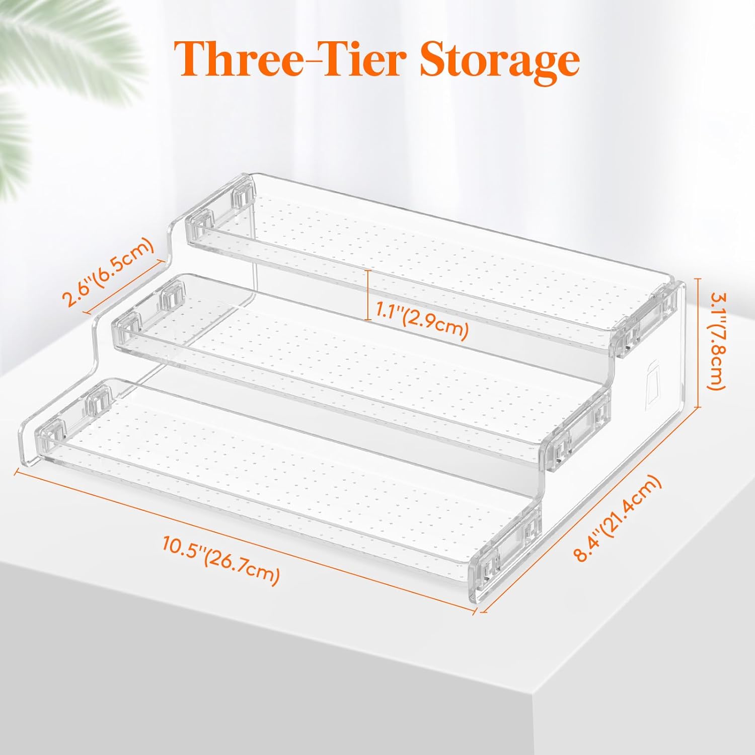 Private Label Lifewit Plastic 2 Pack 3-Tier Spice Rack, Clear Spice Organization for Cabinet, Counter, Organizer Shelf for Condiment, Seasoning, Syrup, Liquor, Medicine and Perfume for Kitchen, Pantry, Bar, Bath Dropshipping Friendly