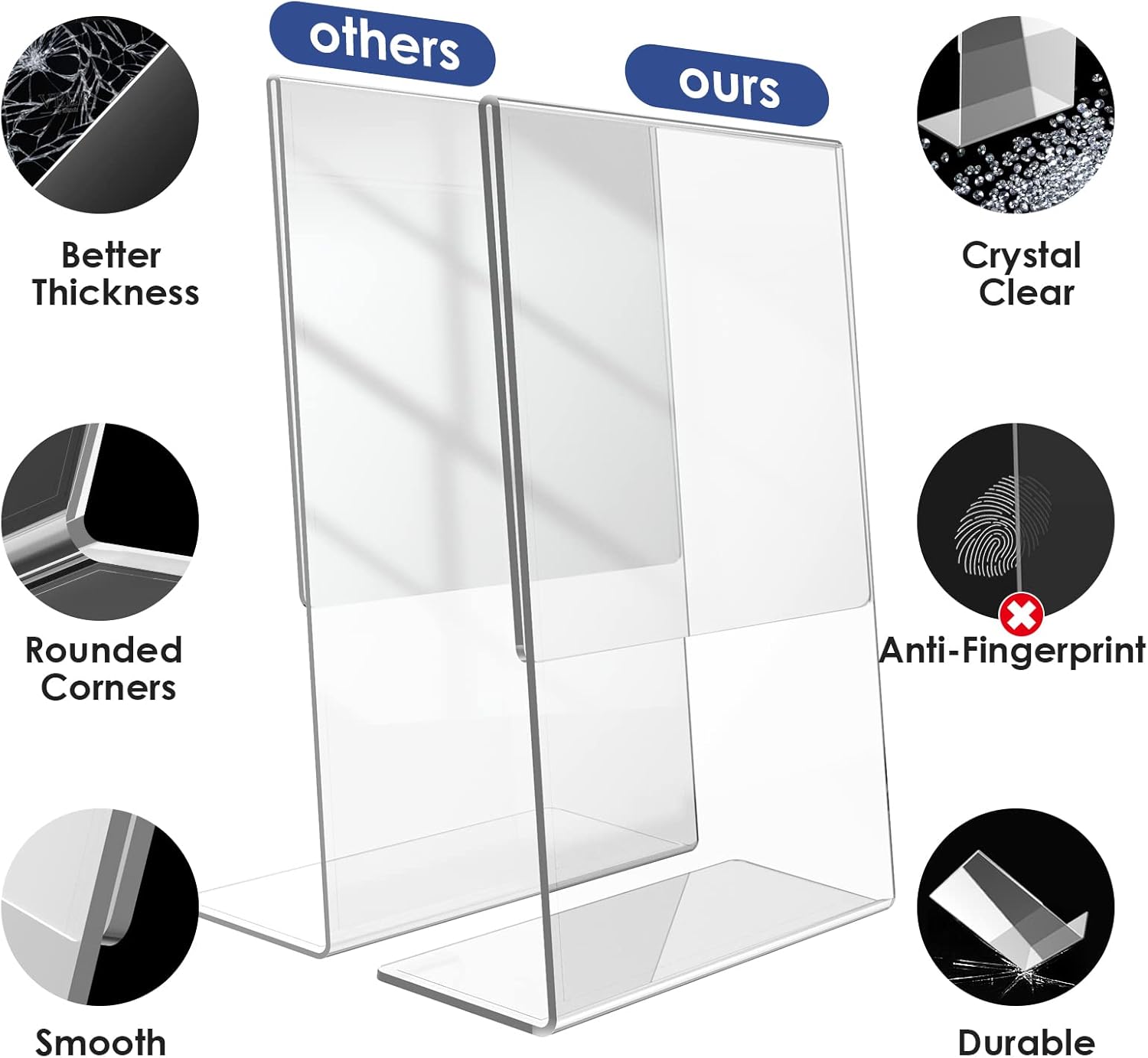 Wholesale Extra Durable Clear Acrylic Sign Holder - 6Pack 8.5x11'' Flyer Document Brochure Paper Display Holder with Vertical Slant Back for Office Desktop - Plastic Menu Stands for Restaurant Tabletop China Factory Bulk Supply