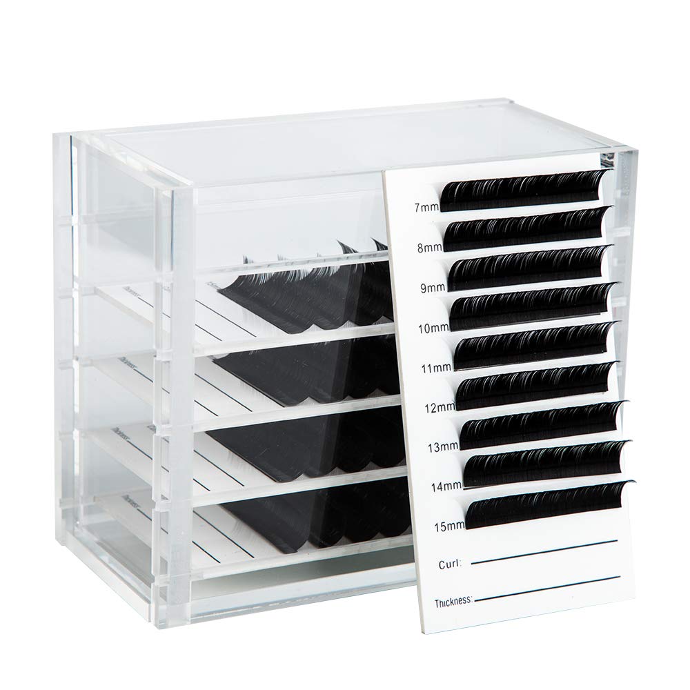 Private Label Acrylic 5 Layers clear Eyelash Storage Box, Makeup Display Container, Eyelashes Holder Case Grafting, Eyelash Transparent Box Extension Tool Custom Logo Service