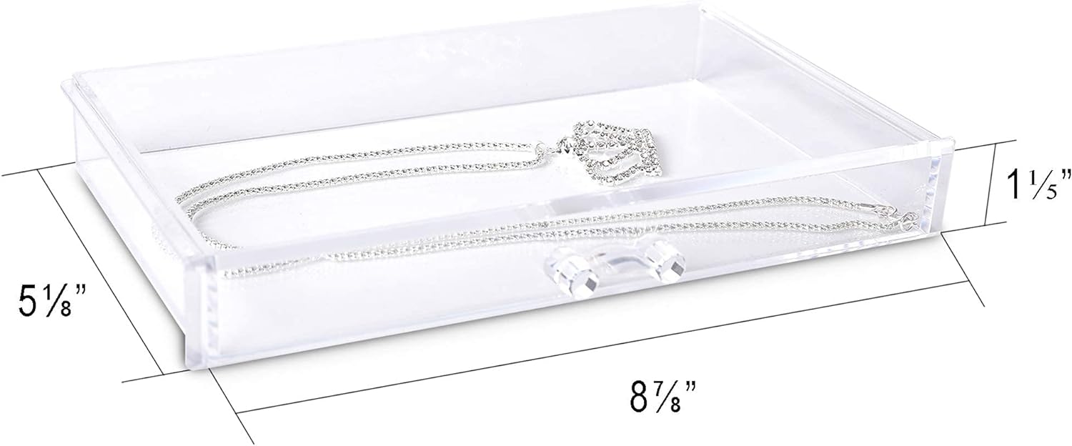 Direct Manufacturer Frebeauty Extra Large Acrylic Jewelry Box for Women Girls 5 Layers Clear Velvet Earring Organizer with 5 Drawers Rings Display Case Necklaces Holder Tray (Beige) Low MOQ