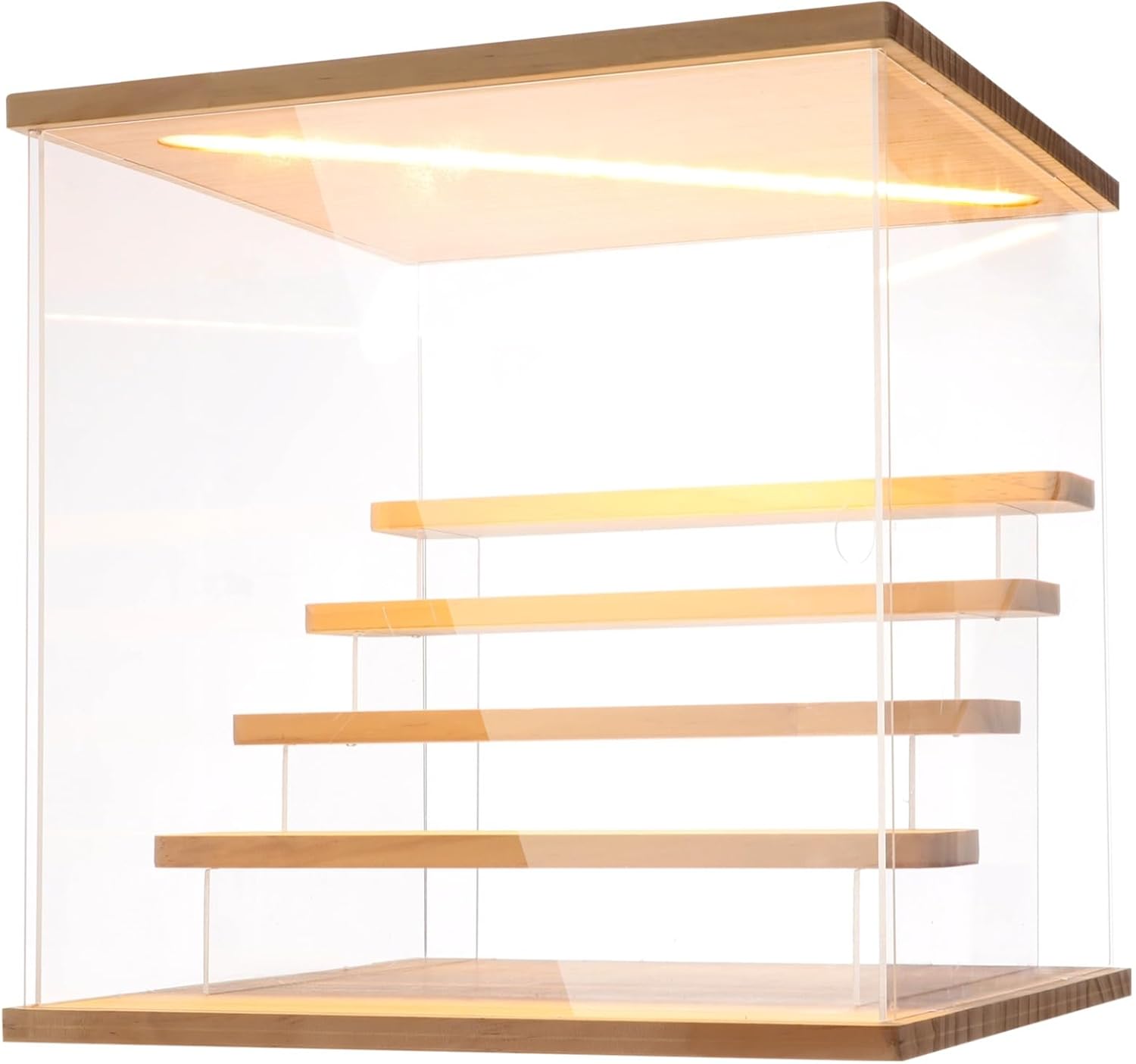 Private Label Led Acrylic Figures Display Case - Clear Action Figurine Lighted Display Case with Light for Figures Display Box Stand, Dustproof Protection Showcase Cabinet for Figurines Collection Ecommerce Ready Product