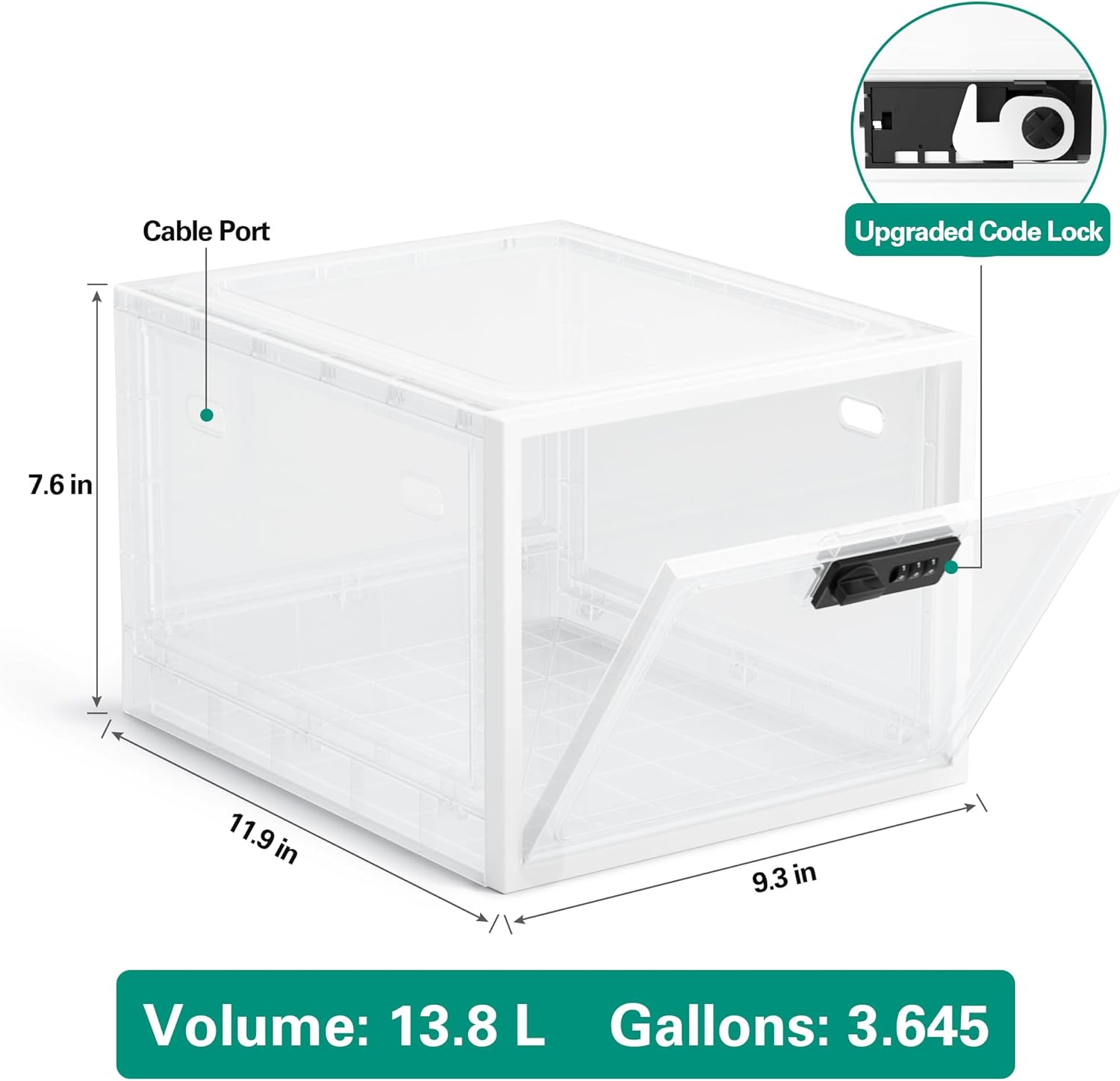 Private Label iBune Large Lock Box for Medication, Medicine Lock Box, Lockable Storage Box Medicine Box with Lock Fridge Snack Locker Food Phone Lock Boxes for Personal Items, White Custom Mold Development