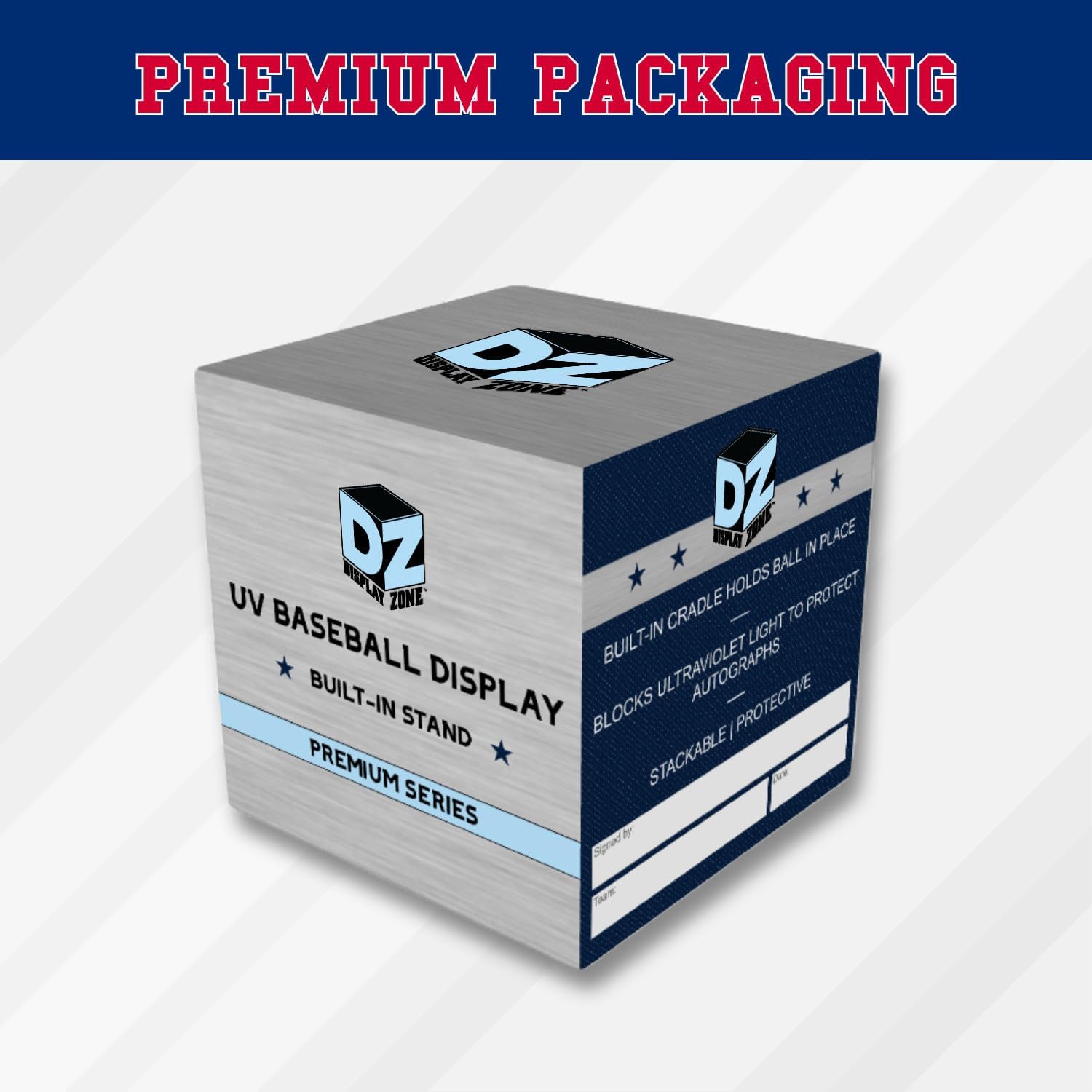 ODM (2 Count) Display Zone Baseball Cube - Crystal Clear UV Protected Acrylic Display Case Box - Autographed Game Ball Holder (Fits Official Size MLB Ball) - Signed Baseball Memorabilia Storage Custom Logo Service