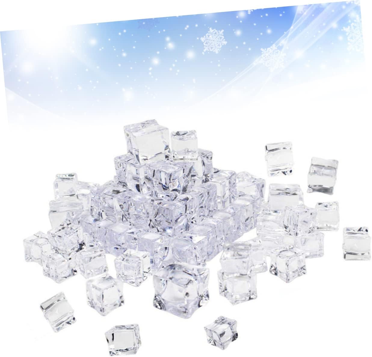 ODM ABOOFAN 50Pcs Clear Acrylic Ice Cubes Realistic Fake Ice Cubes for Photography Props Vase Fillers Kitchen Decor Party Wedding Decorations Custom Logo Service