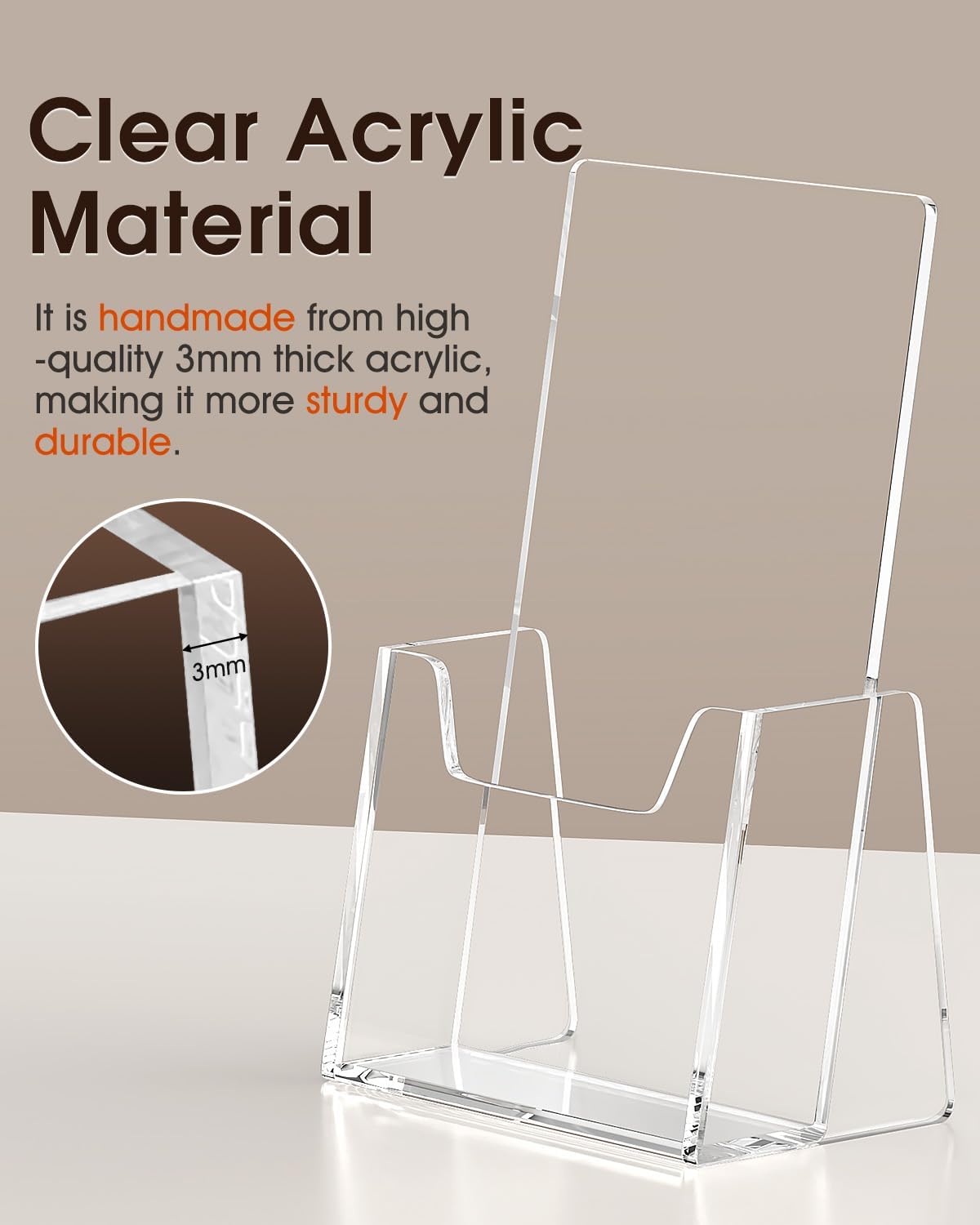 Wholesale MaxGear Brochure Holder 2 Pack, 4 Inches Wide Acrylic Display Stand Clear Pamphlet Holders Flyer Holder Rack Card Holders Countertop/Desk Organizer for Trifold, Booklet, Literature, Magazine China Factory Bulk Supply