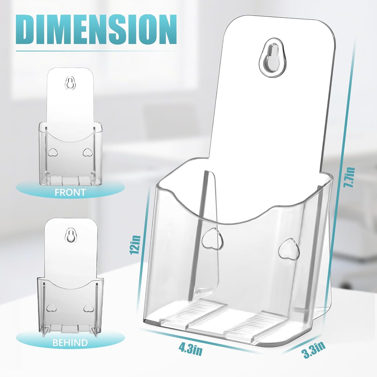 Wholesale 6 Pack Acrylic Brochure Holder, Trifold 4 Inches Wide Clear Plastic Brochure Display Stand, Rack Card Holder for Pamphlet, Mini Flyer, Countertop and Wall Mount Use China Factory Bulk Supply