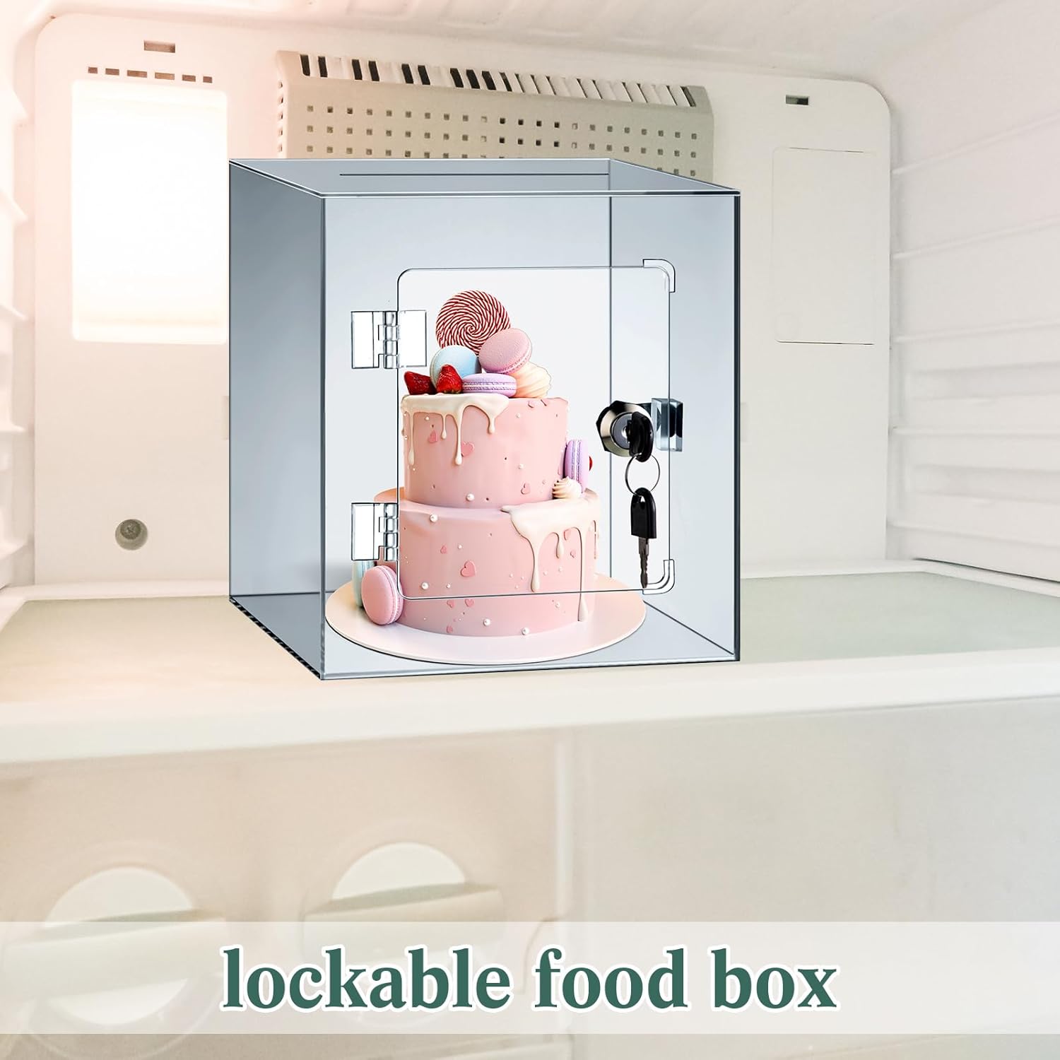 Private Label Medicine Lockable Storage Box Refrigerator Lockable Pill Storage Container with Key Acrylic Phone Locker Tablet Locker Holder Cabinet Pill Case Medical Organizer Bin(Black) Custom Mold Development