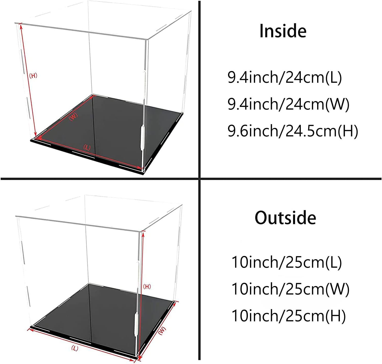Wholesale OEM ODM A+ DESIGN Clear Acrylic Display Case Assemble Collectibles Box Alternative Glass Case for Display Action Figures Home Storage & Organizing Toys (10x10x10 inch; 25x25x25 cm) Factory & Supplier