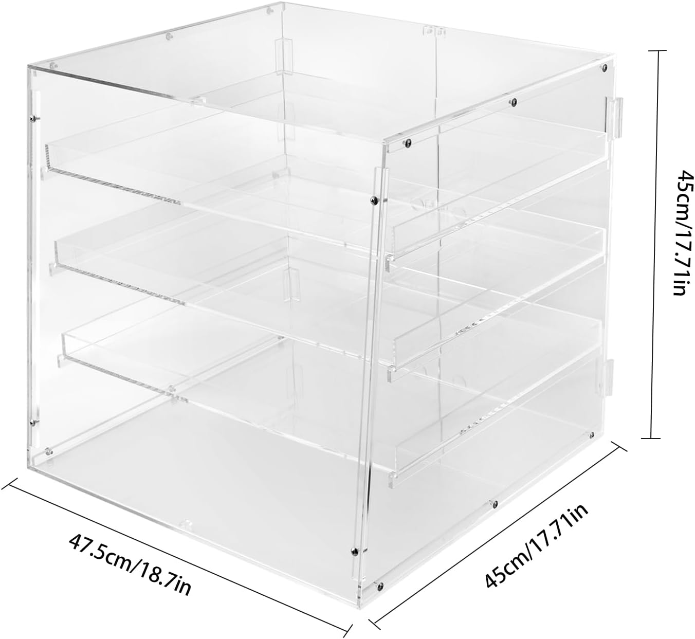 Wholesale OEM ODM 3 Tray Acrylic Bakery Display Case, 18.7 x 17.7 x 17.7 Inch Clear Countertop Pastry Display with Door for Bakery Dessert Cupcake Factory & Supplier