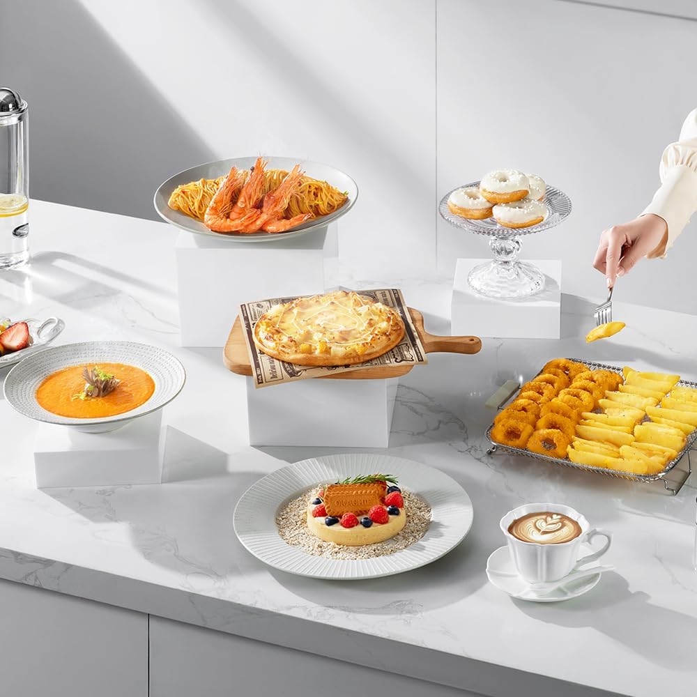 ODM Set of 4 Acrylic Cube Display Box Risers Food Buffet Riser For Table, Retail Showcase, Catering, Cakes, Collectibles, Toys, Jewelry, Cosmetics, Crystal Decor Container, Stackable, Nesting Stands Custom Logo Service