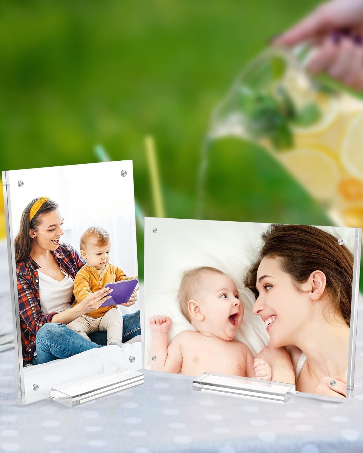 ODM 1 Pack Acrylic Picture Frame 11×14 Clear Double Sided Magnetic Photo Frame - Frameless Baby Friend Family Picture Desktop Display with Support Stand and Gift Boxes Custom Mold Development