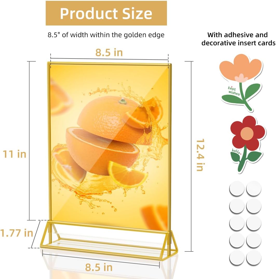 Wholesale Acrylic Sign Holder 8.5x11 Double Sided Flyer Holder Table Menu Display Stand for Wedding Table Number (6pcs) China Factory Bulk Supply