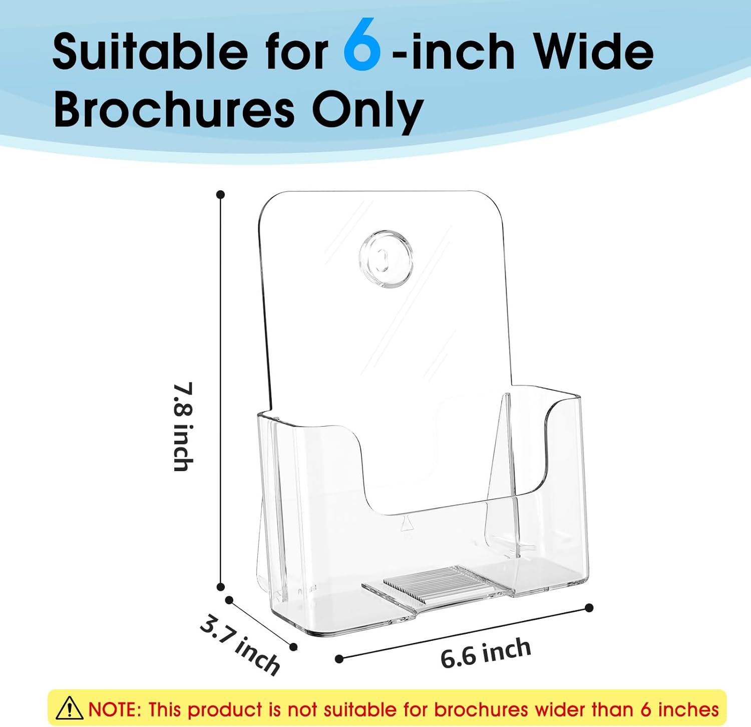 Wholesale MaxGear Acrylic Brochure Holder 6 x 8 inch, Display Stand Plastic Clear Flyer Holders for 5.5 x 8.5 inch, 5 x 7 inch Menu, Literature, Trifold Pamphlet, Magazine, Countertop or Wall Mount, 6 Pack China Factory Bulk Supply
