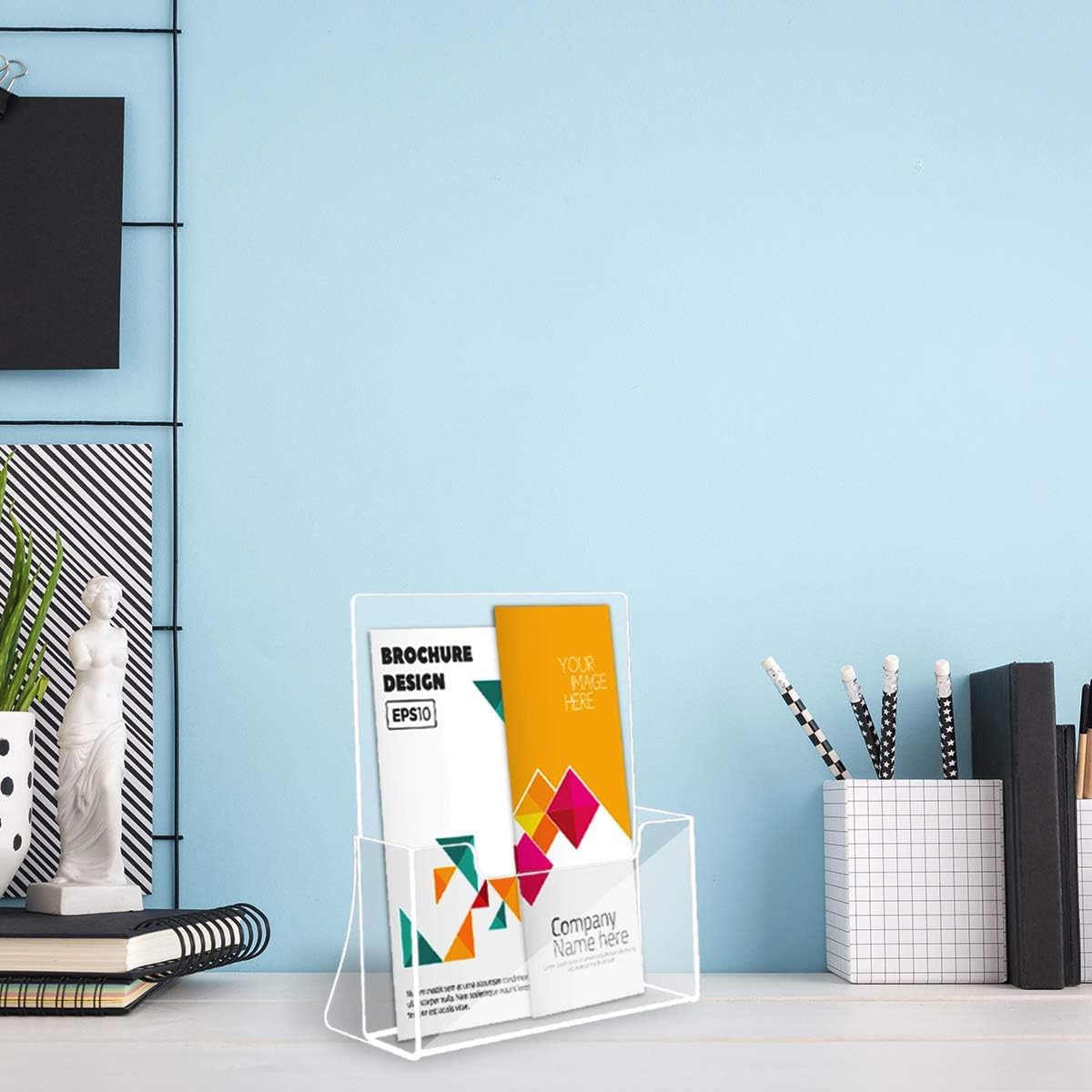 Wholesale NIUBEE Acrylic Brochure Holder 8.5 x 11 inches 2 Pack, Clear Acrylic Literature Holder Plastic Flyer Display Stand, Acrylic Countertop Organizer for Magazine, Pamphlet, Booklets, Menu, Journals China Factory Bulk Supply