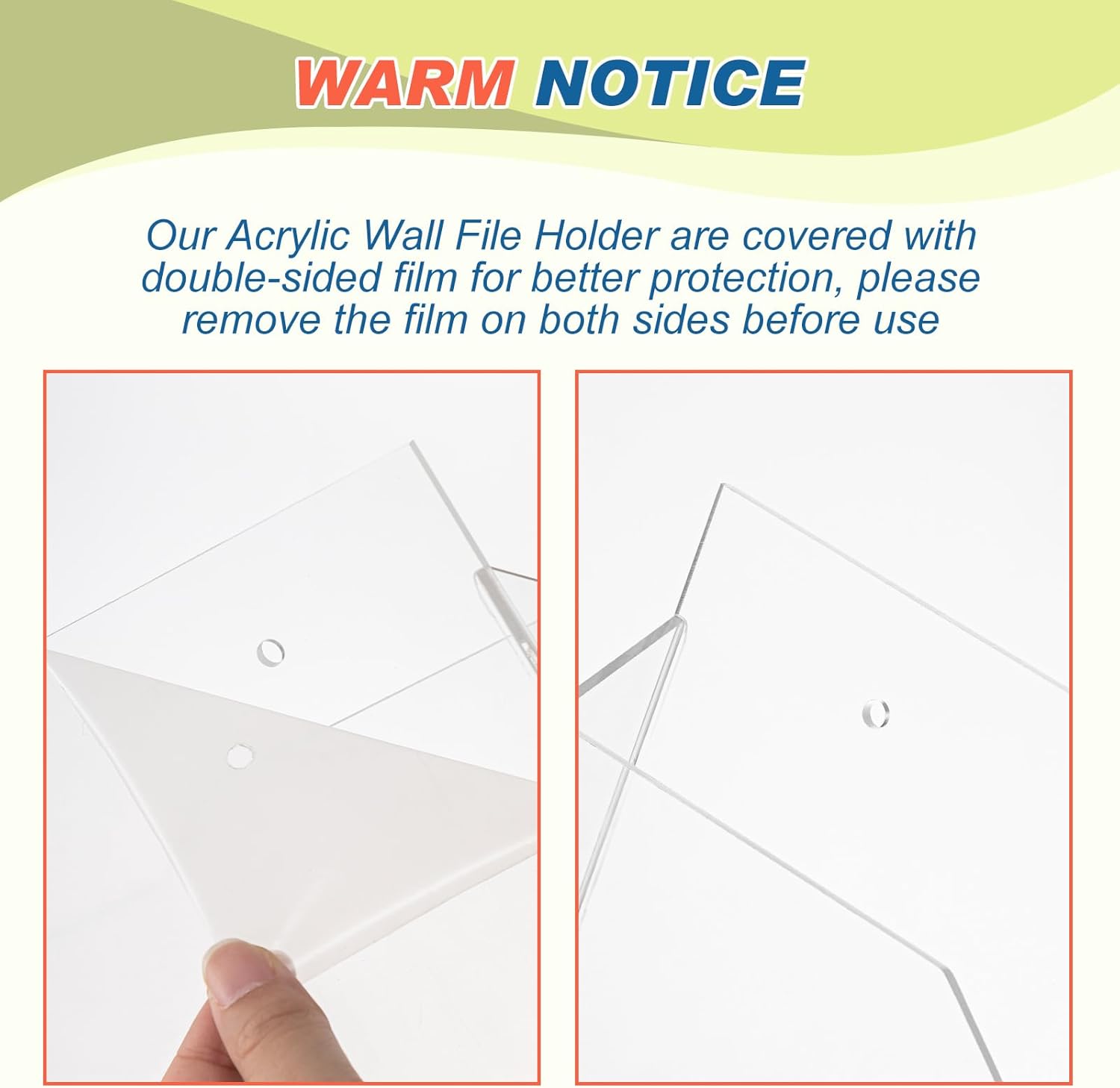 Wholesale 2 Pcs Clear Acrylic File Holder Wall Mount Mail Magazine Organizers File Holders with Screw Wall Pocket Office Document Sorter Storage Rack for Magazine Letter Brochure Bookshelf Literature China Factory Bulk Supply