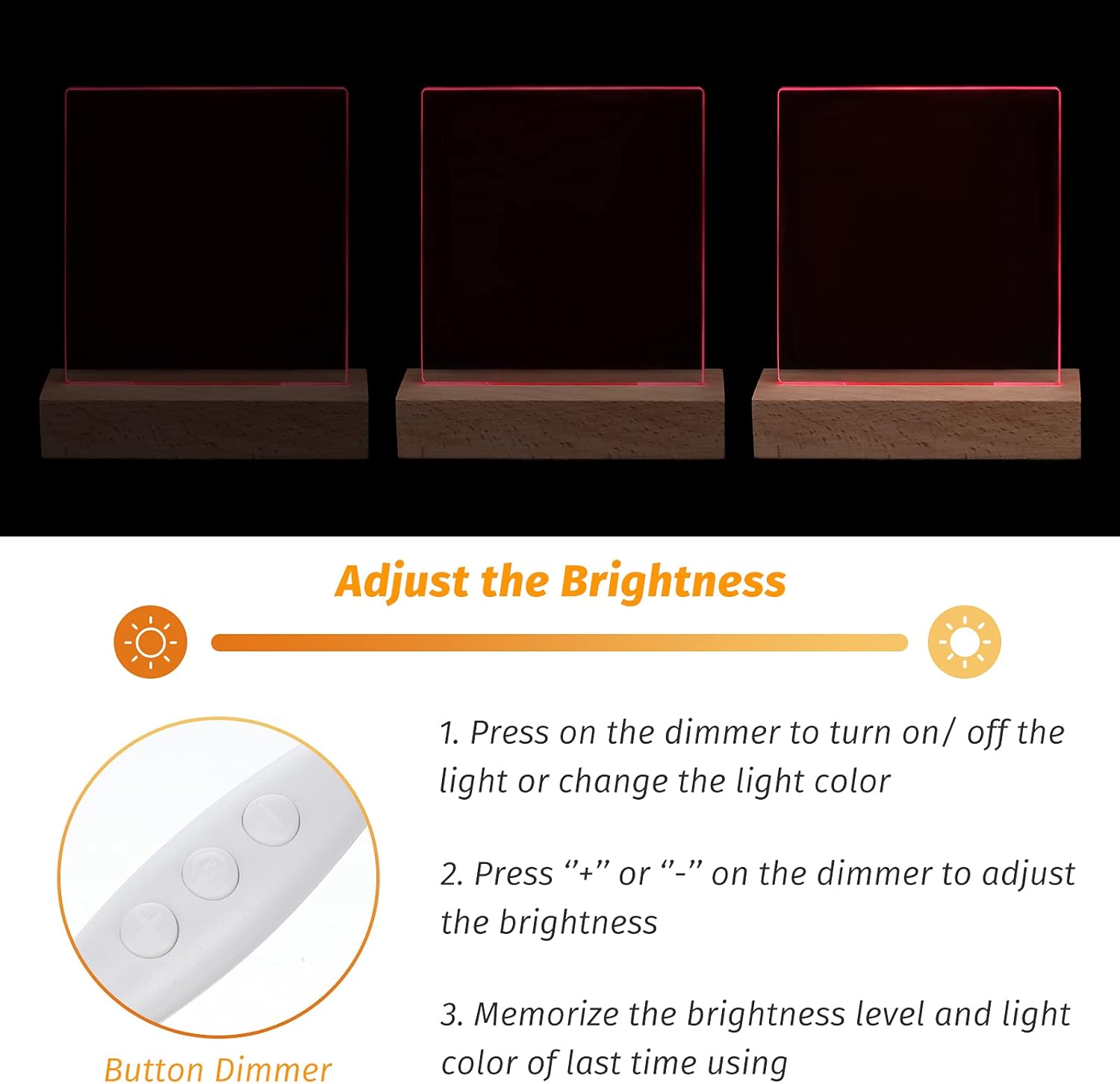 Private Label Riakrum 5.9 Inch Wooden Rectangle Light Base, Wood LED Display Base Pedestal Dimmable Colorful Light Lamp Stand with USB Cable for Acrylic, Crystal, Night Light, Glass Resin Art OEM Wholesale Manufacturer