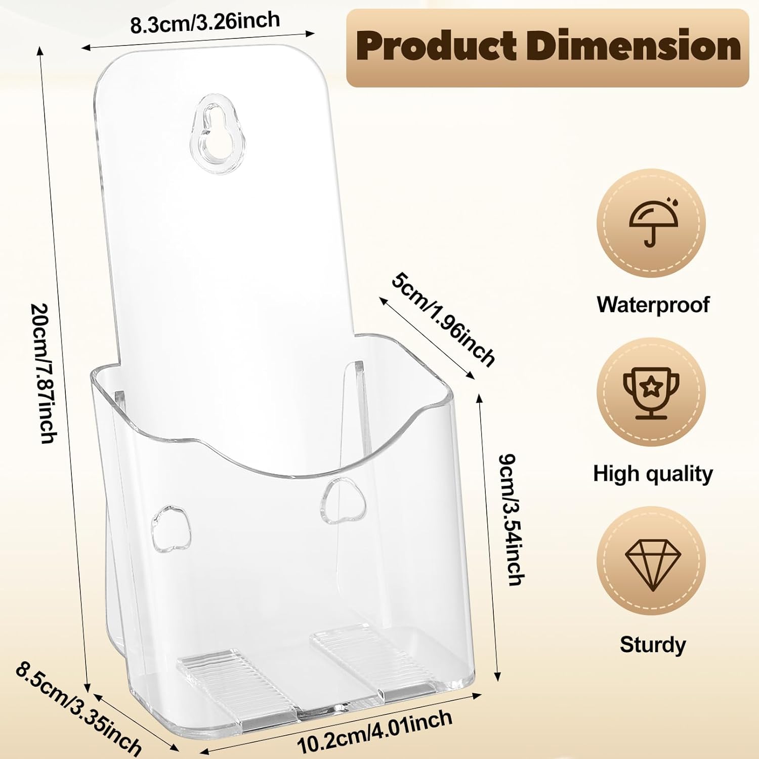 Wholesale Acrylic Brochure Holder 4x9 Inches,6 Pack Plastic Flyer Holder,Clear Display Stand,Clear Literature Holder,Pamphlet Holder Wall Mount Countertop Organizer for Display Flyer, Brochure Booklets China Factory Bulk Supply