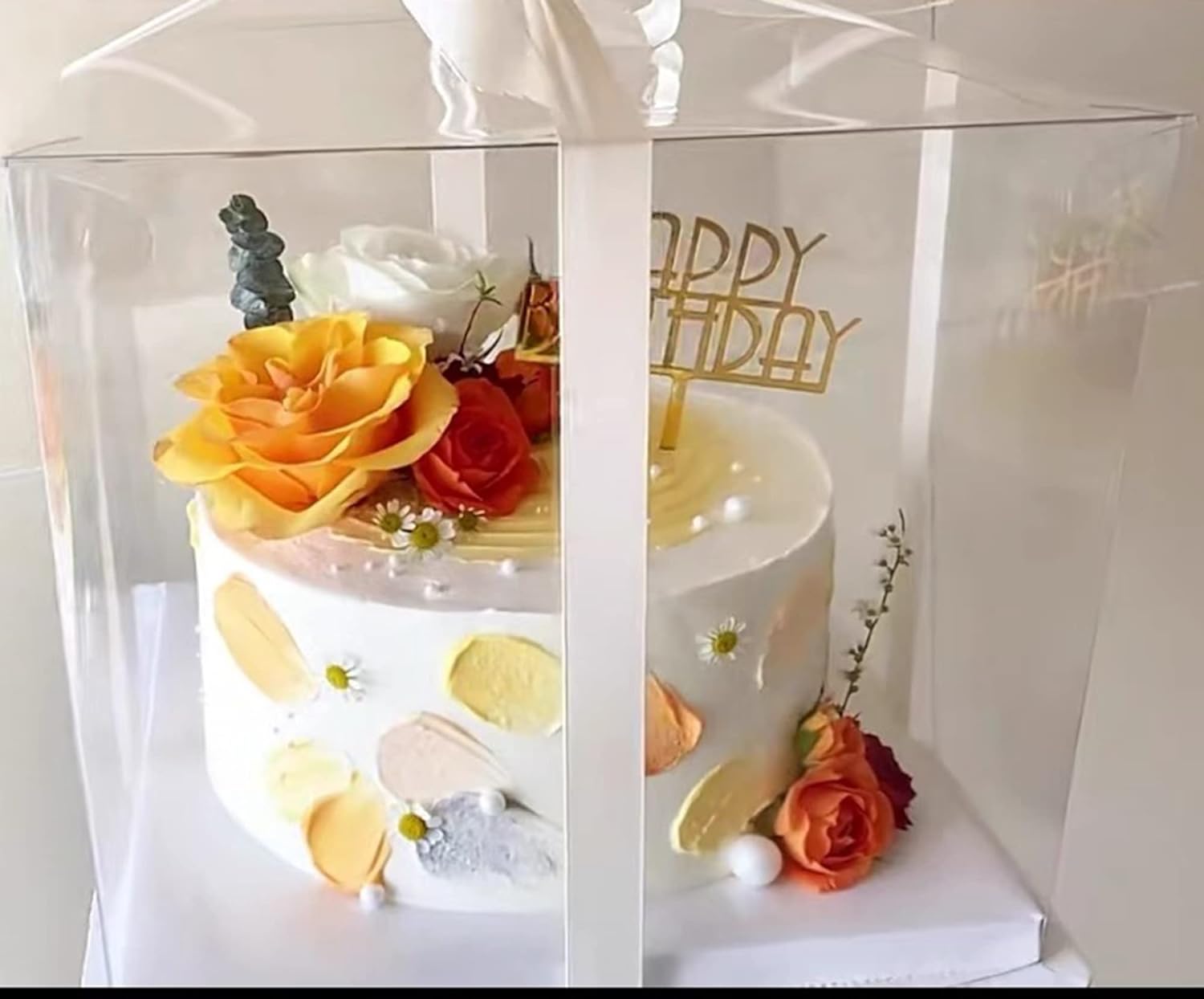 Wholesale OEM ODM XININSUN 6Pcs Tall Cake Boxes Clear cake Box with Ribbon, 12x12x 10inch,Ideal for Large 10" and 12" Inch Tall Layer Tiered Cakes and Clear Gift Boxes for Wedding Party and Gift Display - White Factory & Supplier