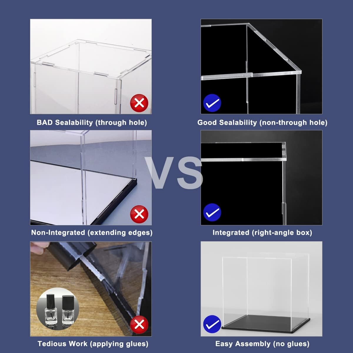 Wholesale OEM ODM SVENJBB Acrylic Display Case, 10x10x10 Inch Cube Acrylic Boxes for Display, Clear Display Cases with Matte Black Base and Lid for Collectibles and Figures Factory & Supplier