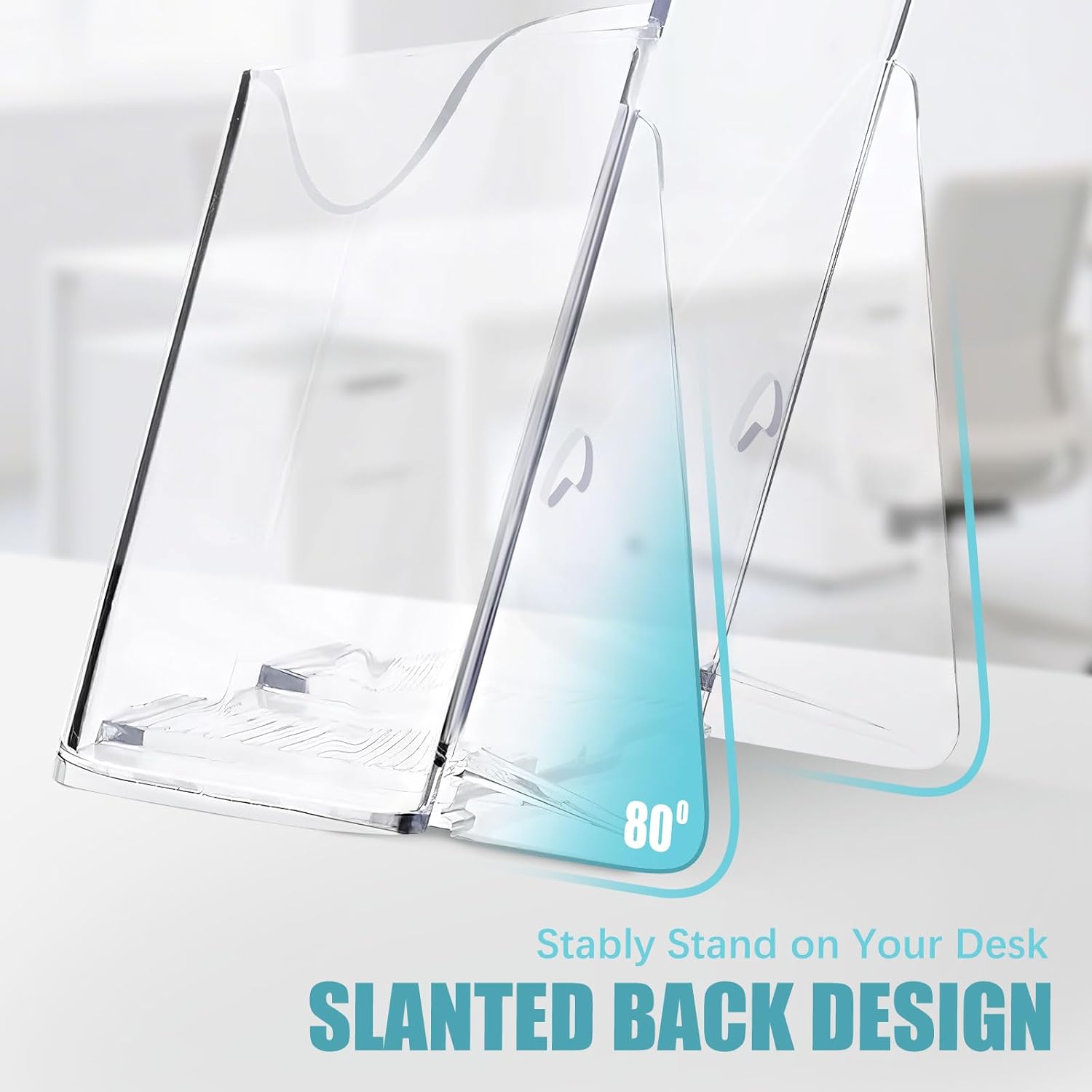 Wholesale 6 Pack Acrylic Brochure Holder, Trifold 4 Inches Wide Clear Plastic Brochure Display Stand, Rack Card Holder for Pamphlet, Mini Flyer, Countertop and Wall Mount Use China Factory Bulk Supply