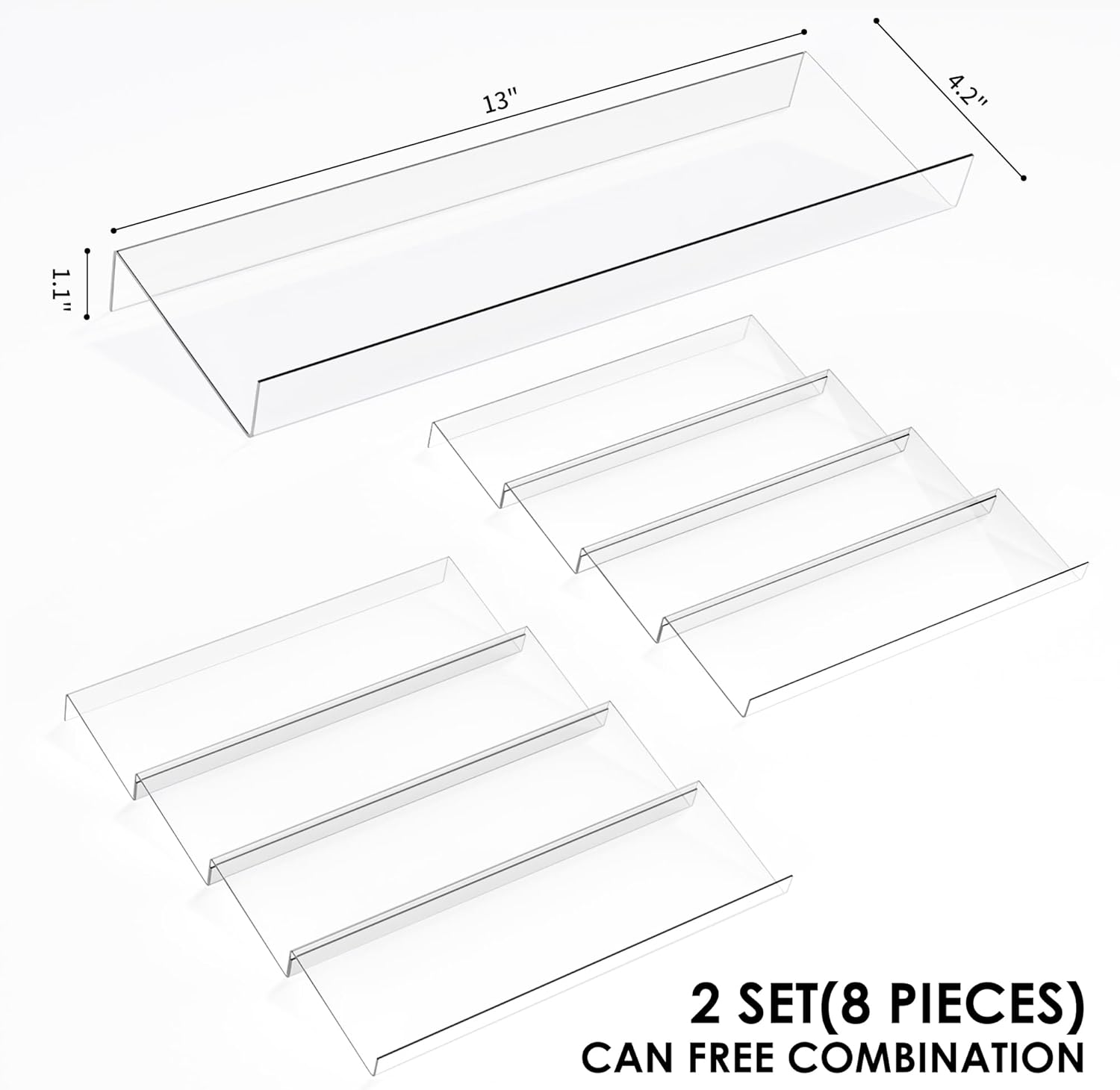 Private Label Spice Drawer Organizer, 4 Tier Clear Acrylic Expandable From 13" to 26" Seasoning Jars Drawer Insert, Kitchen Drawer Spice Rack Tray for Cabinet/Countertop Dropshipping Friendly