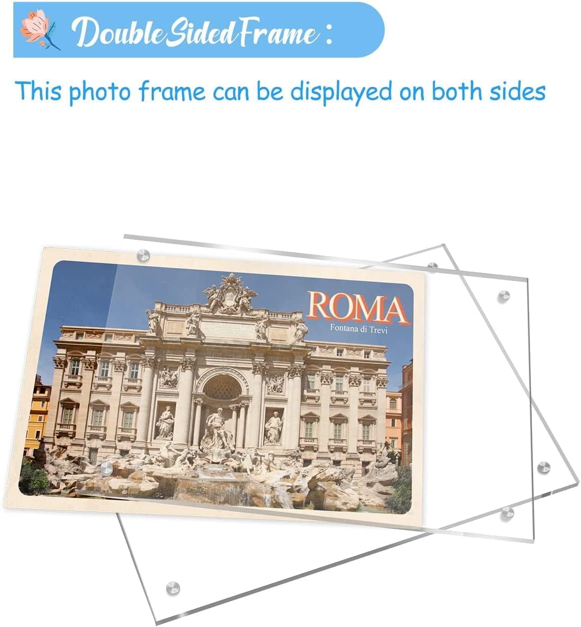 ODM 1 Pack Acrylic Picture Frame 11×14 Clear Double Sided Magnetic Photo Frame - Frameless Baby Friend Family Picture Desktop Display with Support Stand and Gift Boxes Custom Mold Development