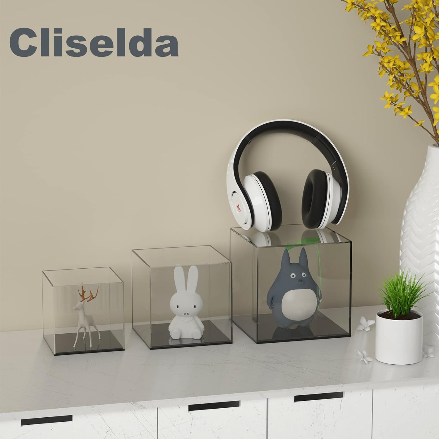 Wholesale OEM ODM Cliselda Fully Assembled Acrylic Display Case with Black Base - 6x6x6 in Clear Square Acrylic Box Cube Small Storage Containers, Dustproof Plastic Display Box for Collectibles & Action Figures Factory & Supplier