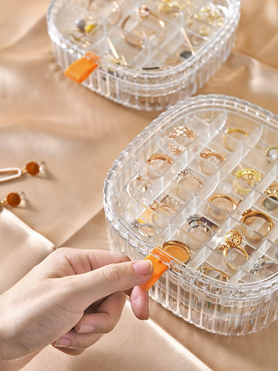 Direct Manufacturer Jewelry Organizer Tray for Drawer Desk Small Jewelry Storage Box for Women Clear Acrylic Jewelry Box 3-Layer Jewelry Tray Case for Earring Rings Gift for Women Girls (clear) Low MOQ