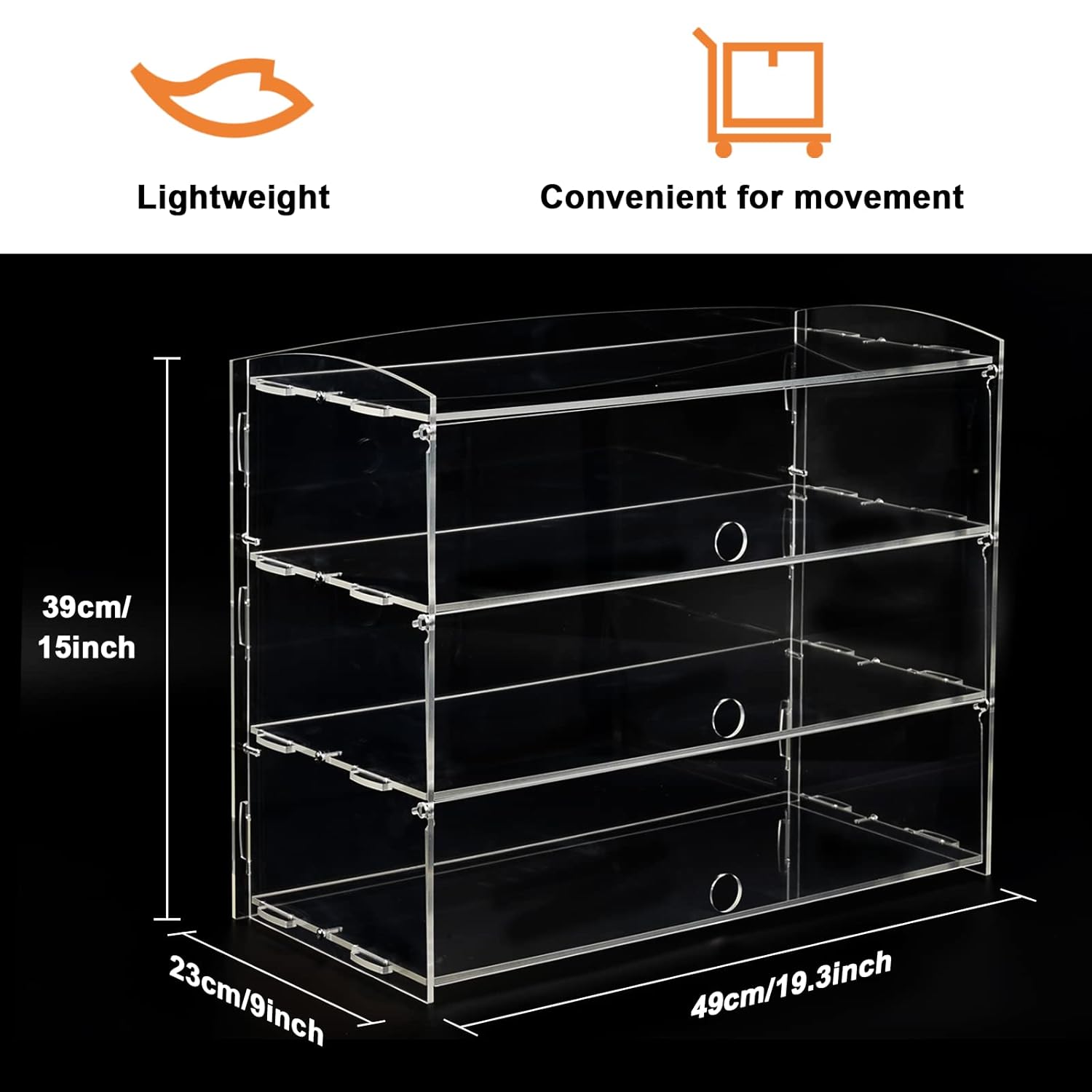Wholesale OEM ODM Acrylic Display Case Bakery Pastry Display Case Retail Display Counter Cases Acrylic Display Shelf Donut Cookie Display Cabinet Plastic Case Factory & Supplier