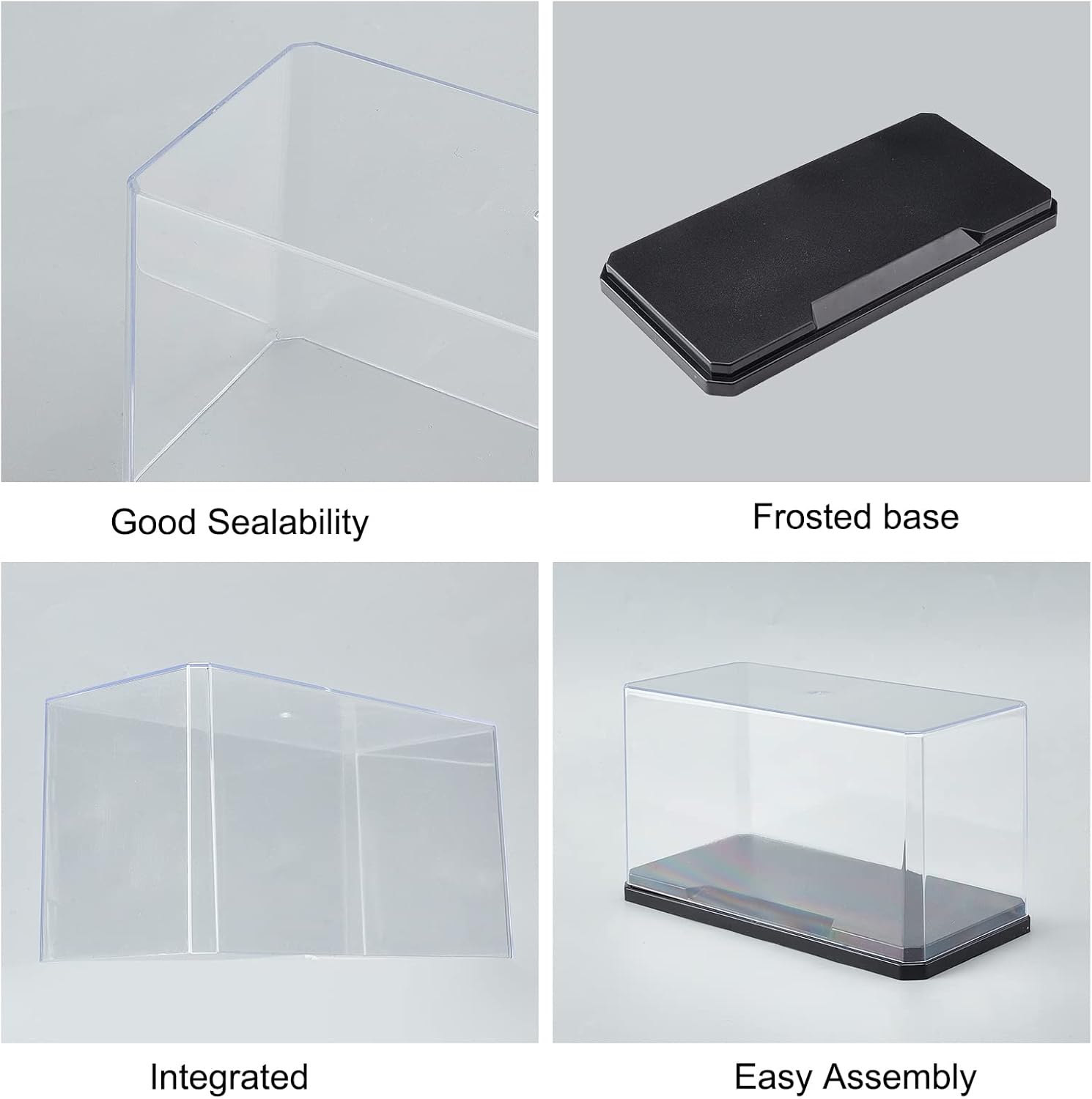 Wholesale OEM ODM OLYCRAFT Clear Plastic Display Case 7x3.5x4 Inch Display Stand Box Self-Assembl Display Case with Black Base Dust Proof Protection Showcase for Collection Bricks Blocks Models Factory & Supplier
