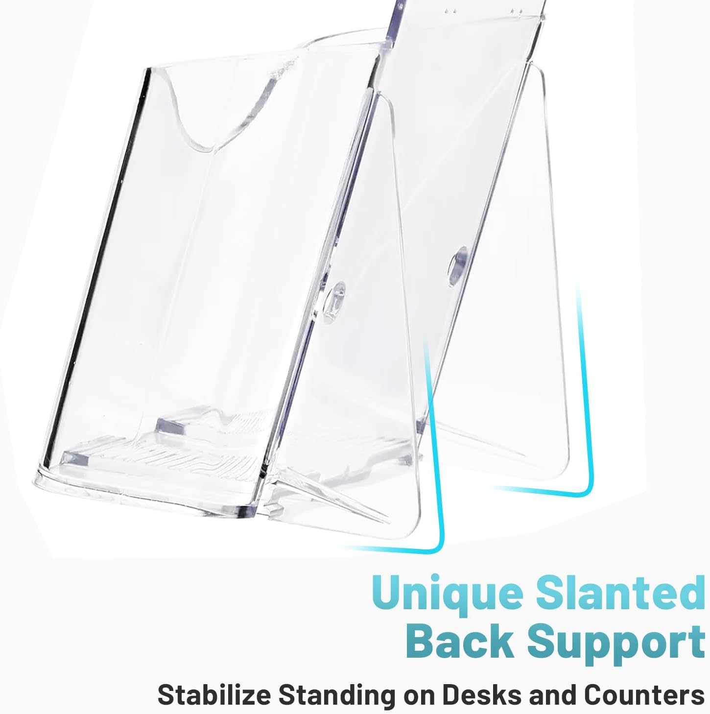 Wholesale Brochure Holder Stand, 12 Pack 4 inches Acrylic Pamphlet Display Stand Wall Mount/Countertop, Clear Plastic Trifold Rack Card Holder for Organizer Flyer, Leaflets, Document, Literature China Factory Bulk Supply