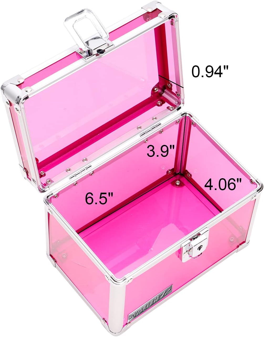 Private Label Vaultz Lockable Index Card Holder - Flash Card Organizer for Recipes, Passwords or Studying Holds 450 4x6 Notecards - Index Card Box Study Accessories, Pink Acrylic Custom Mold Development