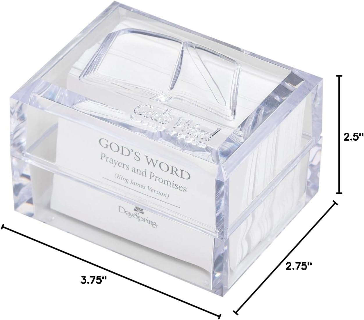 ODM DaySpring - God's Word Promise Box: Prayers and Promises (King James Version) - Large Print Cards with Scriptures and Prayers (T9656) 3 3/4" x 2 1/2" x 2 3/4" Custom Mold Development