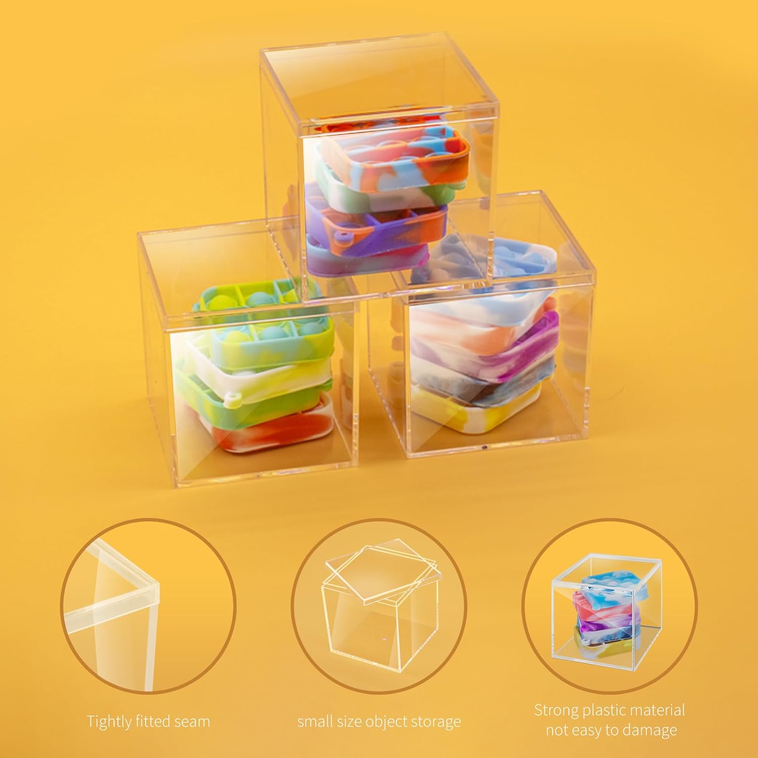 ODM 12Pack 4x4x4 Inches Acrylic Containers Clear Box with Lids for Display Acrylic Gift Box & Clear Multi Purpose Organizer Candy Storage for Cosmetics, Makeup, Jewelry, Party Favor Custom Logo Service