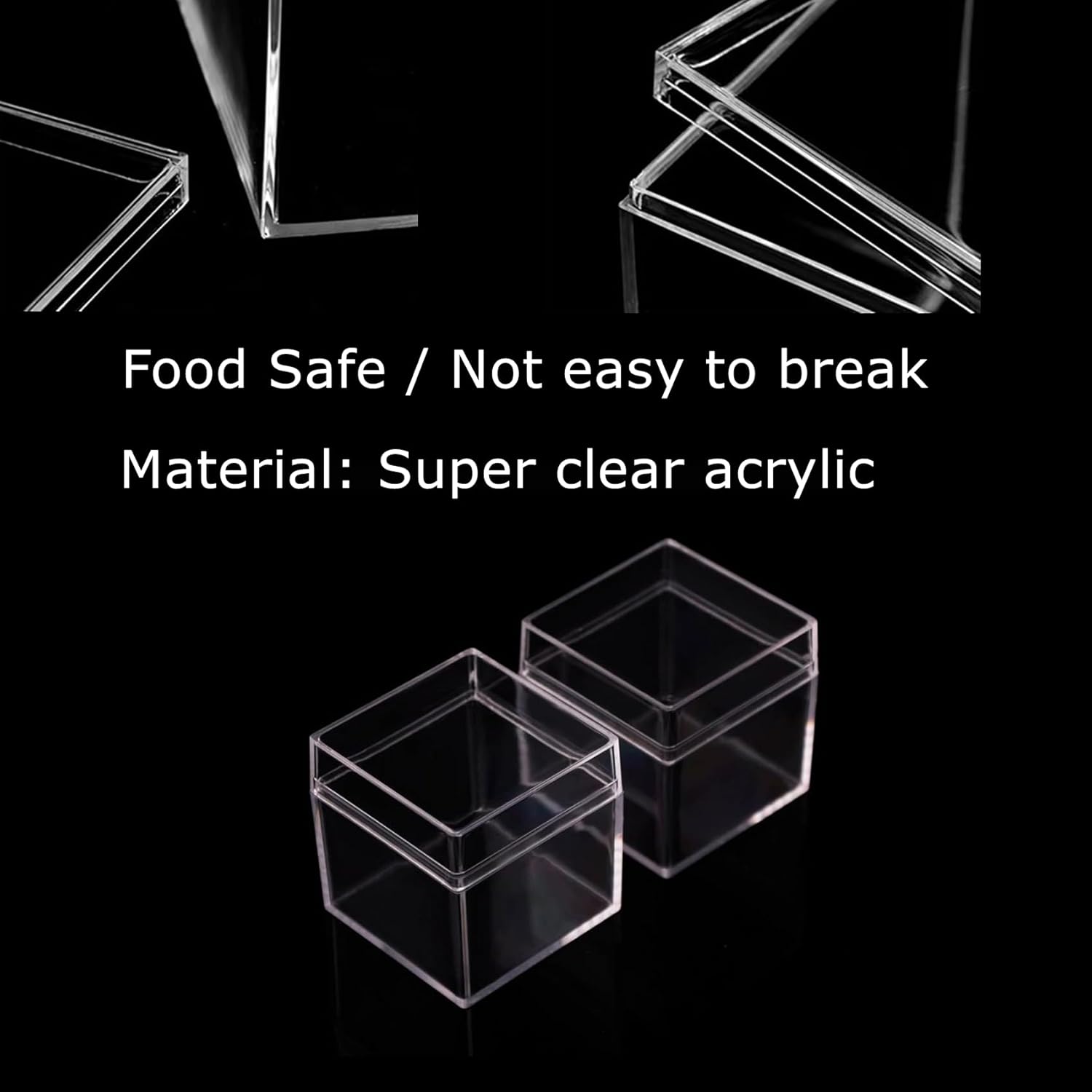 Private Label 36 Pack Small Clear Boxes with Lids, 2x2x2 Inches Candy Containers for Party Favors, Mini Acrylic Square Cube Display Box for Easter,Treat, Cosmetics, Jewelry Custom Logo Service