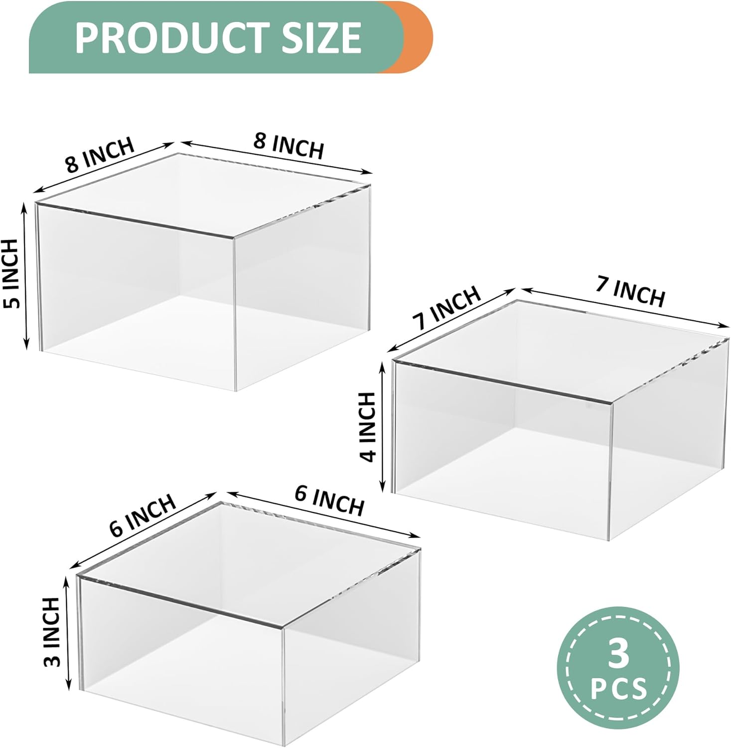 ODM Acrylic Dessert Stand,Buffet Risers, Food Risers, Multi-Purpose Cake Stand for Parties, Weddings, Birthdays, Catering, Jewelry, and Collectibles Acrylic Cube Boxes Display Nesting Risers with Hollow Bottoms(Clear, 6"x7"x8") Custom Logo Service