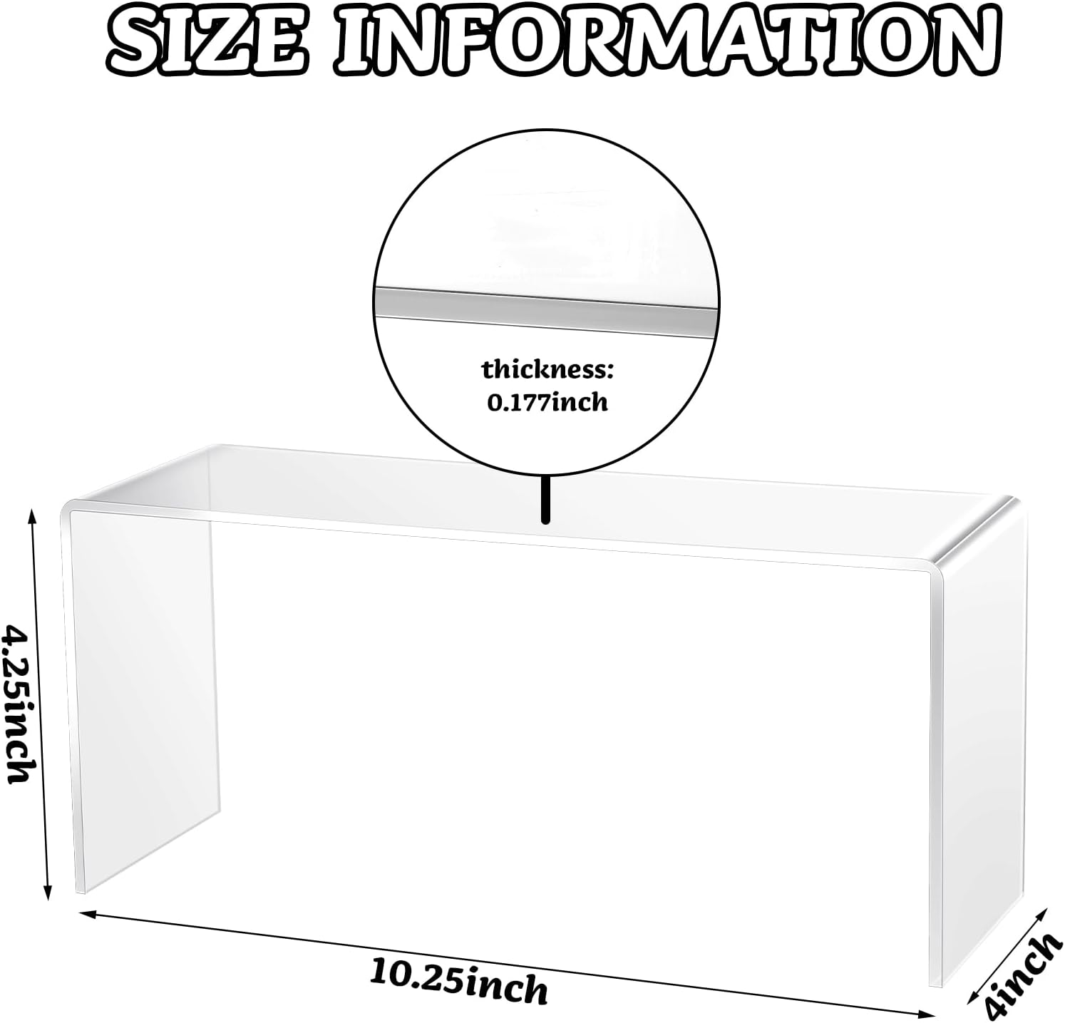 Private Label Soaoo 4 Pcs Large Clear Acrylic Riser for Display Acrylic Shelf Riser Jewelry Stand Retail Desktop Display Stand for Cupcake, Collectibles, Organize, Decor(10.25 x 4 x 4.25 Inches) OEM Wholesale Manufacturer