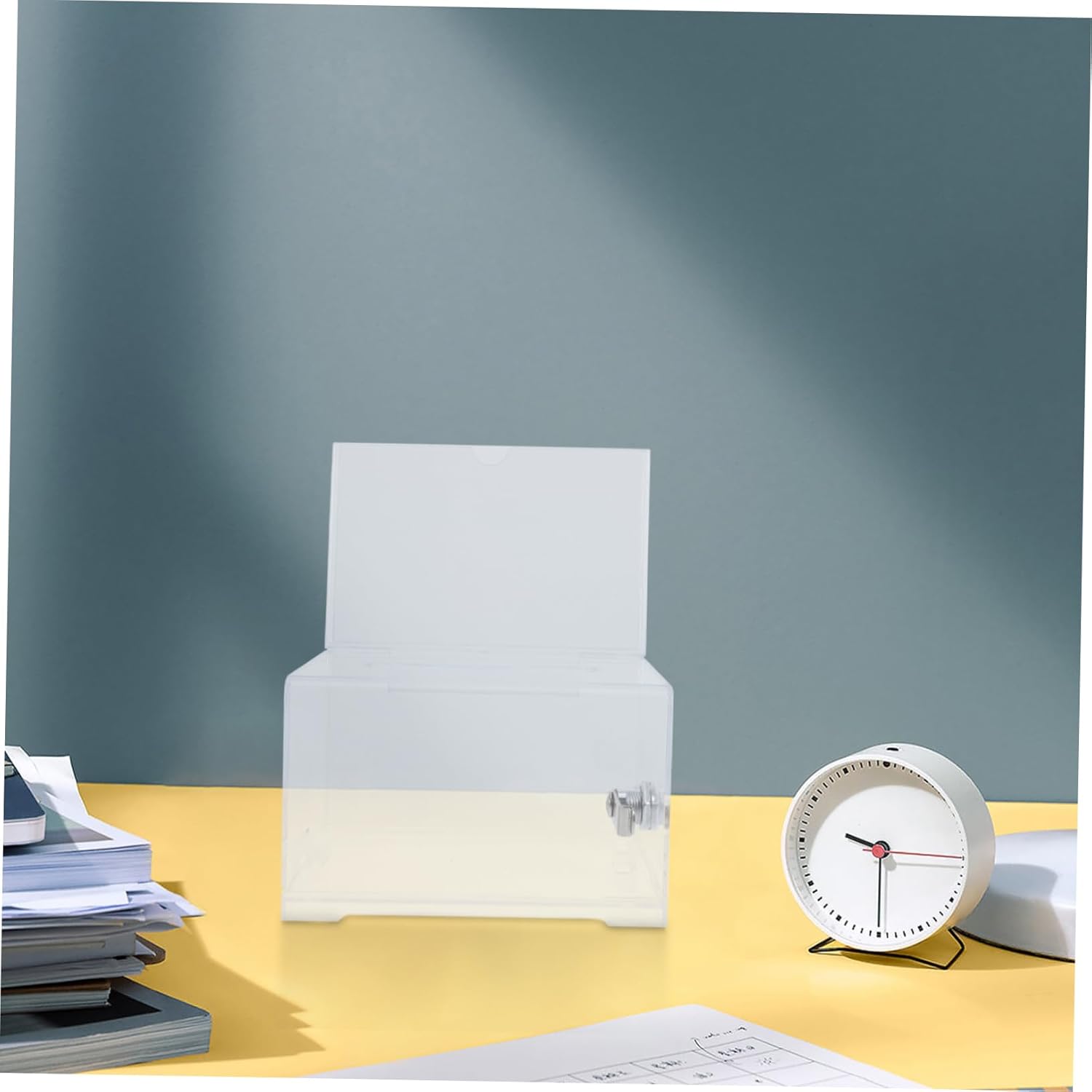 Private Label Card Storage Box for Exhibitions Acrylic Business Card Display Lockable Voting Box Custom Mold Development
