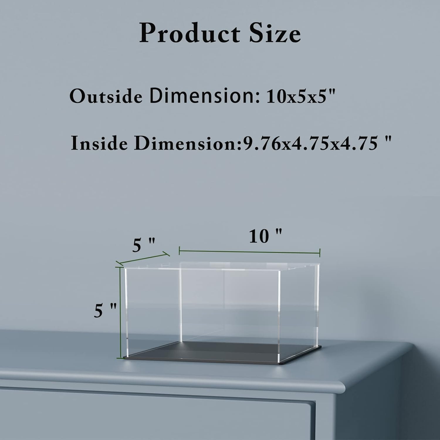 Wholesale OEM ODM Display Case with Black Acrylic Base for Collectibles, Box with Lid, Cute Stand for Action Figures [10x5x5 inch] Factory & Supplier