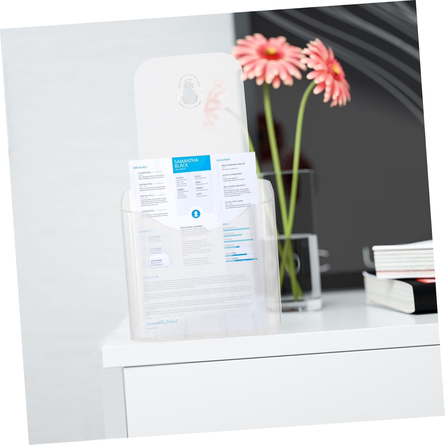 Wholesale 4pcs Clear Acrylic Brochure Holder for Trifold Leaflets Brochure Display Stand for Office Conference and Exhibition Use Smooth Edges Multipurpose Design China Factory Bulk Supply