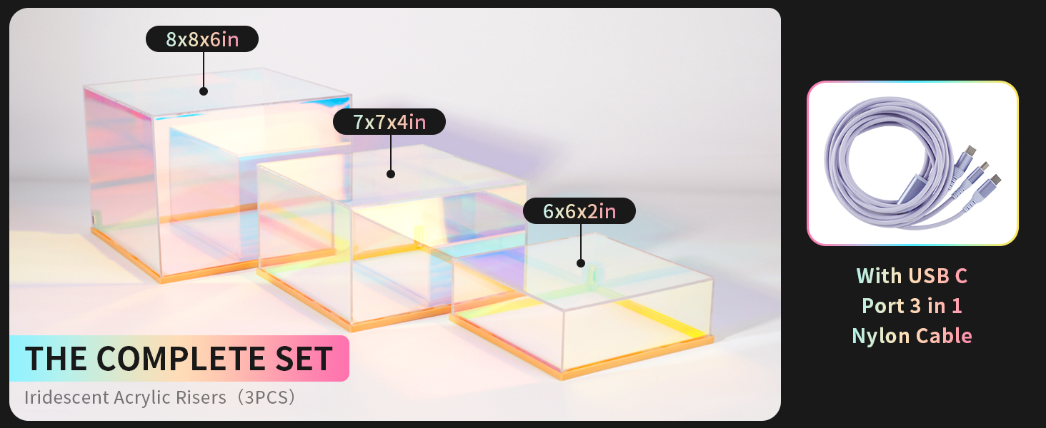 Jolboldy 3Pcs Acrylic Display Risers