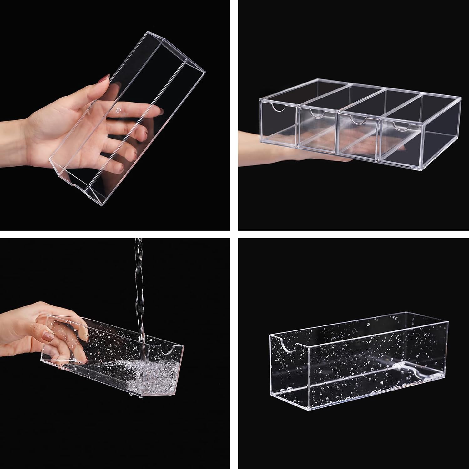 Private Label Acrylic Stackable Drawer Organizer with 4 Clear Drawers for Bathroom & Vanity Makeup Storage Factory Direct Price