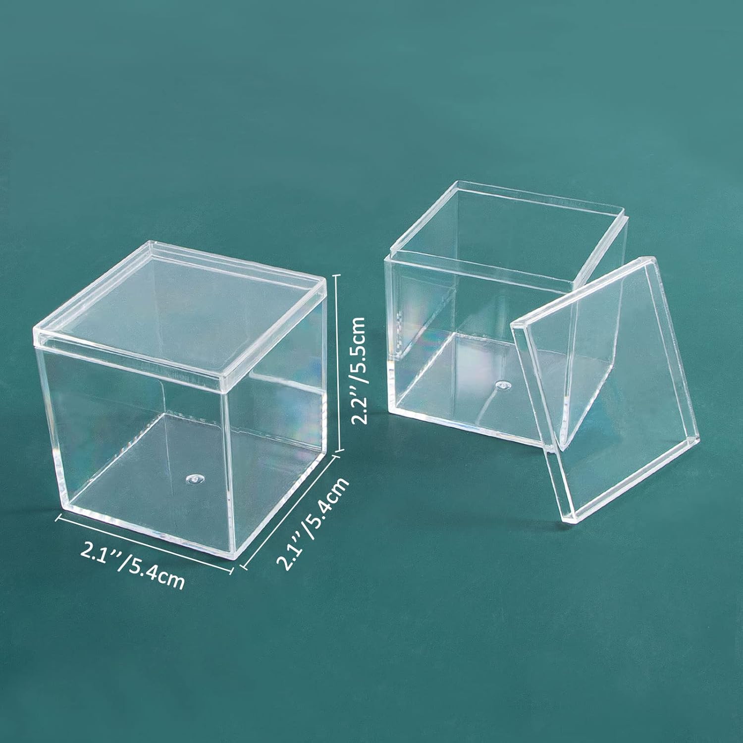 ODM 6 Packs Clear Acrylic Plastic Box, Acrylic Boxes with Lids, Small Square Plastic Containers 2.1''×2.1''×2.2'', Plastic Square Boxes for Candy, Pill and Jewelry Custom Logo Service