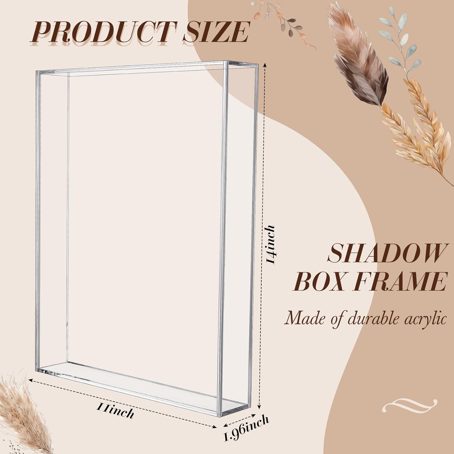 Wholesale OEM ODM Barydat 2 Pcs Acrylic Shadow Boxes Display Cases, Shadow Box DIY Frame Clear Acrylic Display Cases Wedding Memory Dried Flower Container Picture Photo Frame for Valentine Day Wedding(11 x 14'') Factory & Supplier