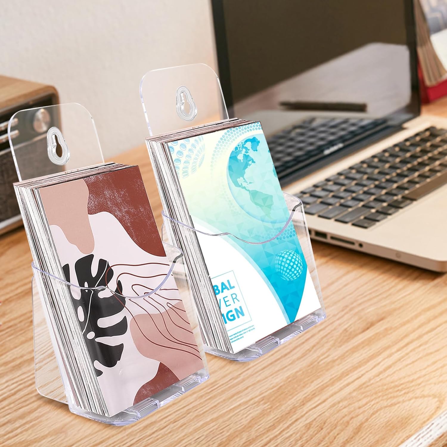 Wholesale Acrylic Brochure Holder 4x9 Inches,6 Pack Plastic Flyer Holder,Clear Display Stand,Clear Literature Holder,Pamphlet Holder Wall Mount Countertop Organizer for Display Flyer, Brochure Booklets China Factory Bulk Supply